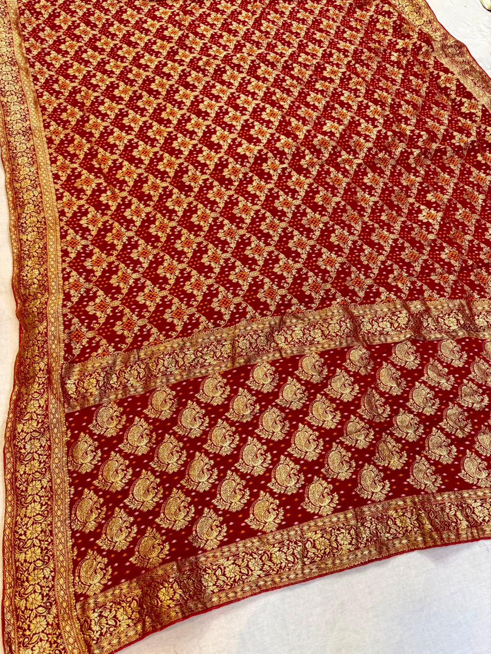 Designer Pure  Viscose Georgatte Saree With Weaving Work