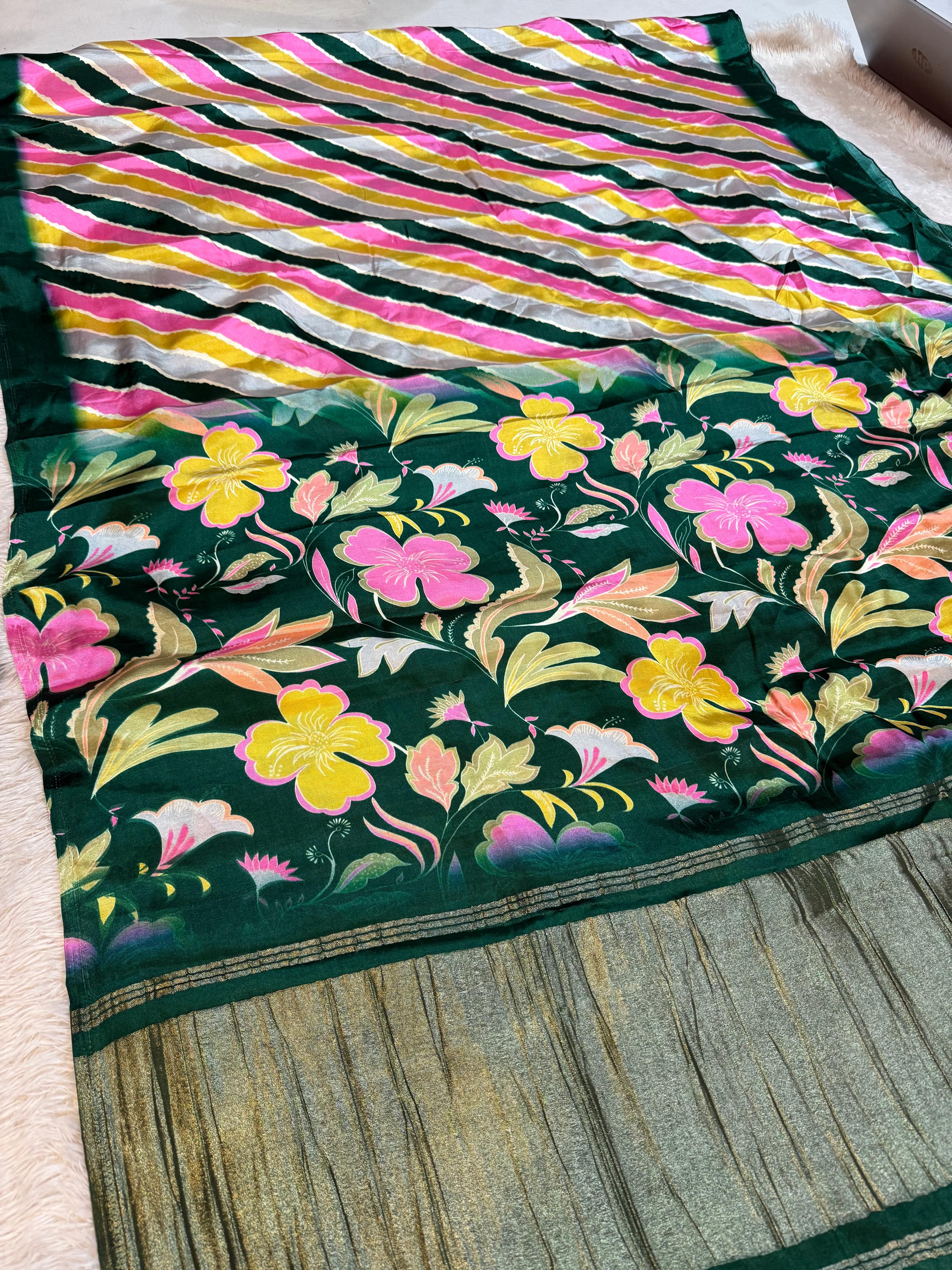 Summer Special  Modal Silk Lahriya Saree