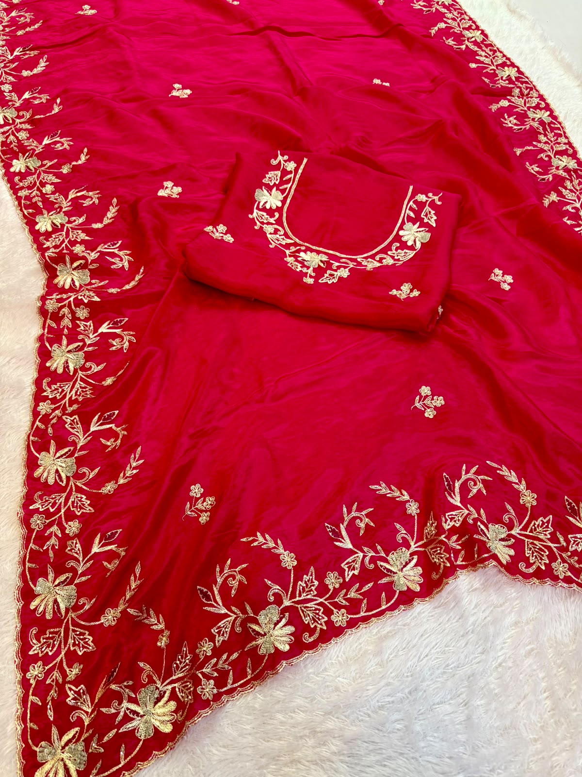 Beautiful H.O Silk Saree With Handwork