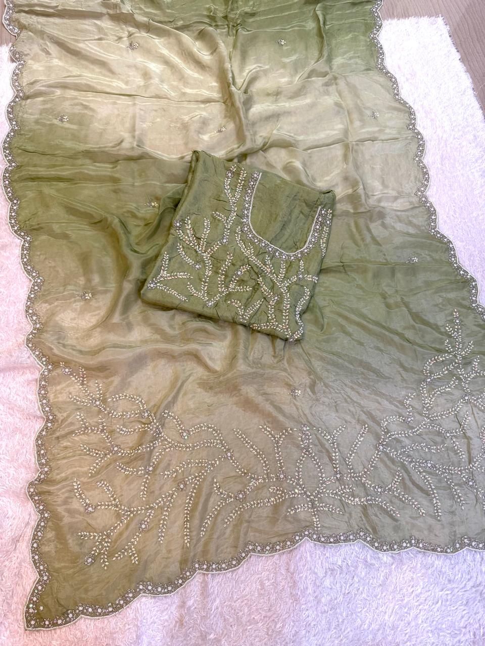 Pure H.O Silk Saree With Premium Handwork