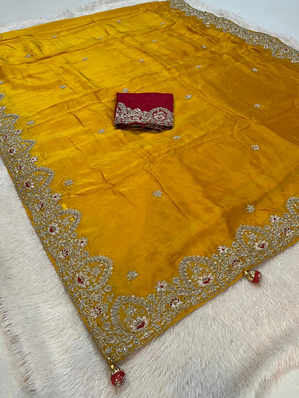 Luxury H.O Silk Saree With Premium Handwork