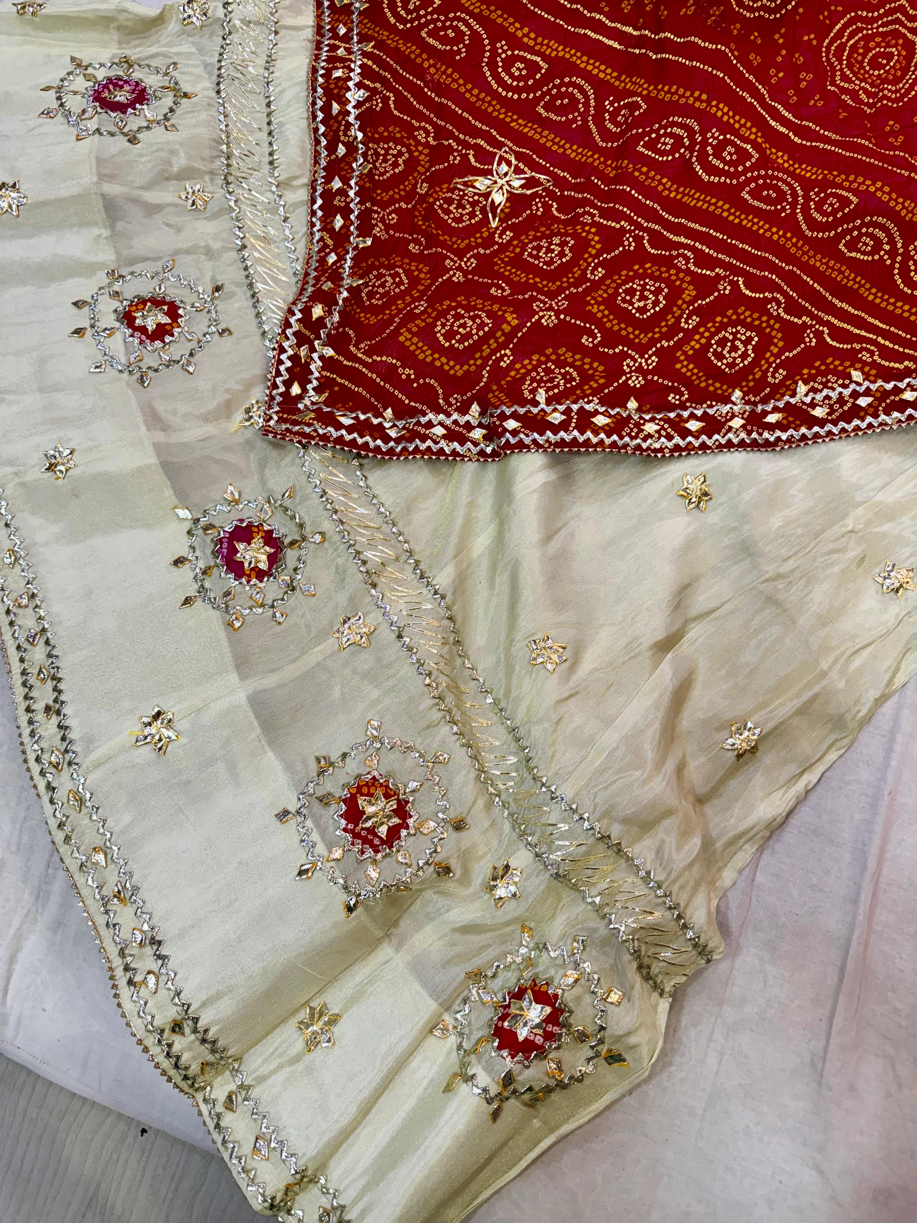 Designer Tissue Cosmos Lehenga With Gottapatti Work  X Pure Viscose Georgatte Dupatta