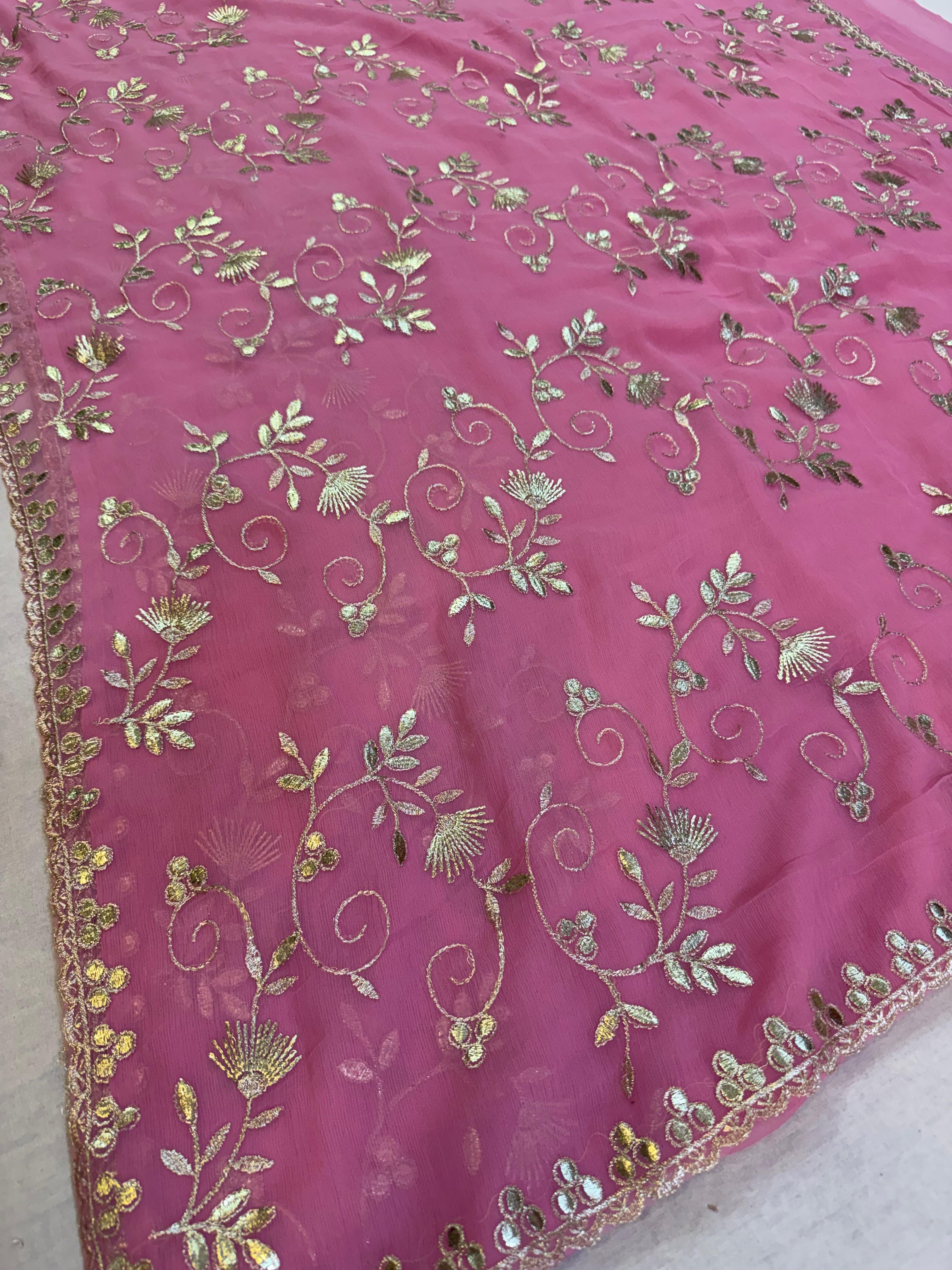 Trending Wari Chiffon Saree With Jarman Gotta work