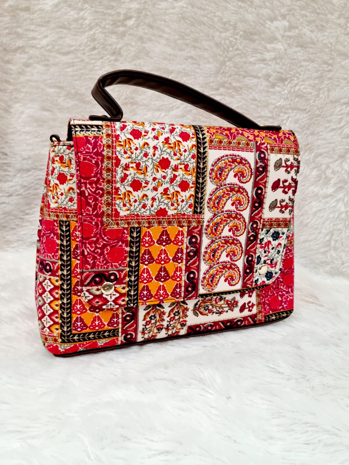 HandBlock Print Tow Partition Fancy Sling Purse