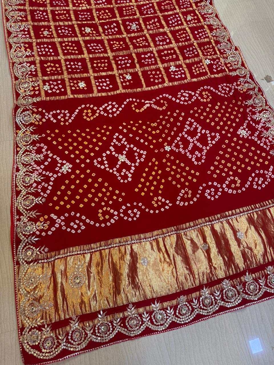 Premium Modal Gajji Silk Saree with Gota Patti Work