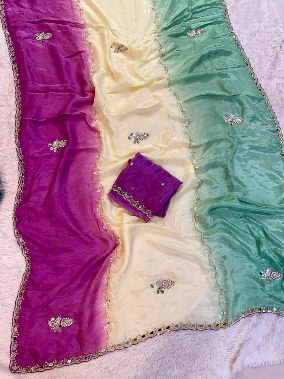 Premium Handwork Pure H O Silk Saree