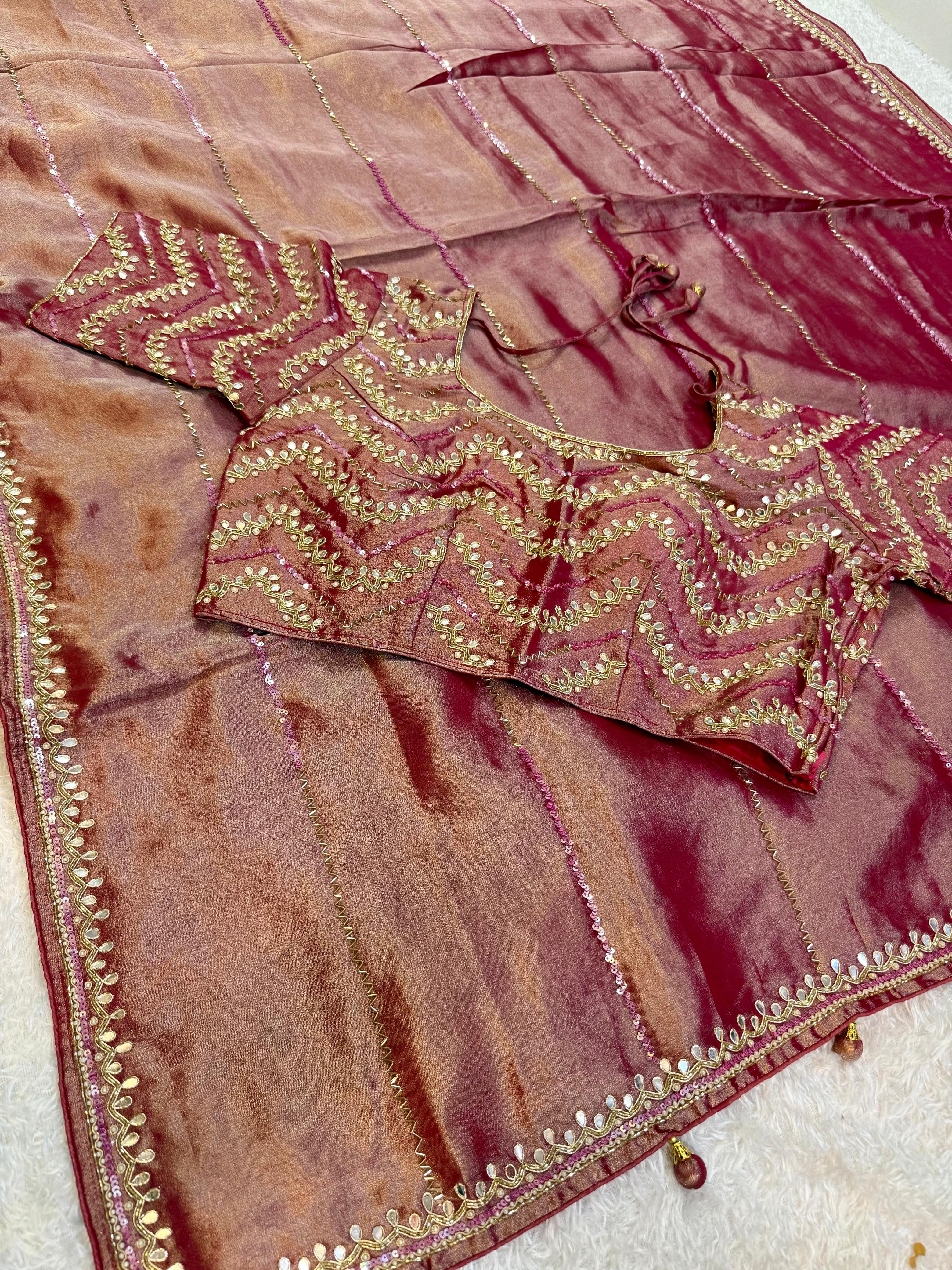 Luxury Tissue Saree With Premium Handwork