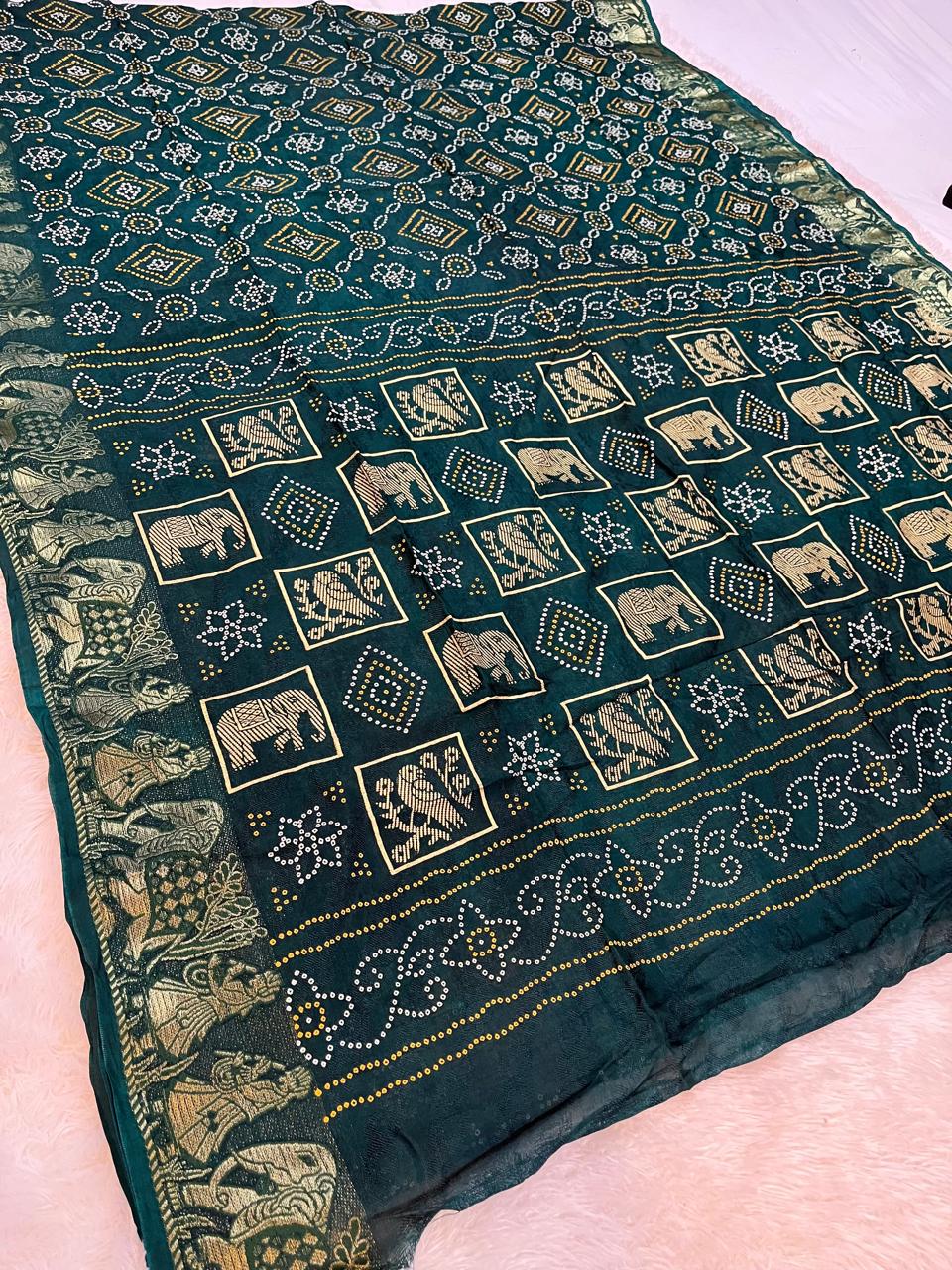 Brasso Febric Saree With Traditional Weaving Border