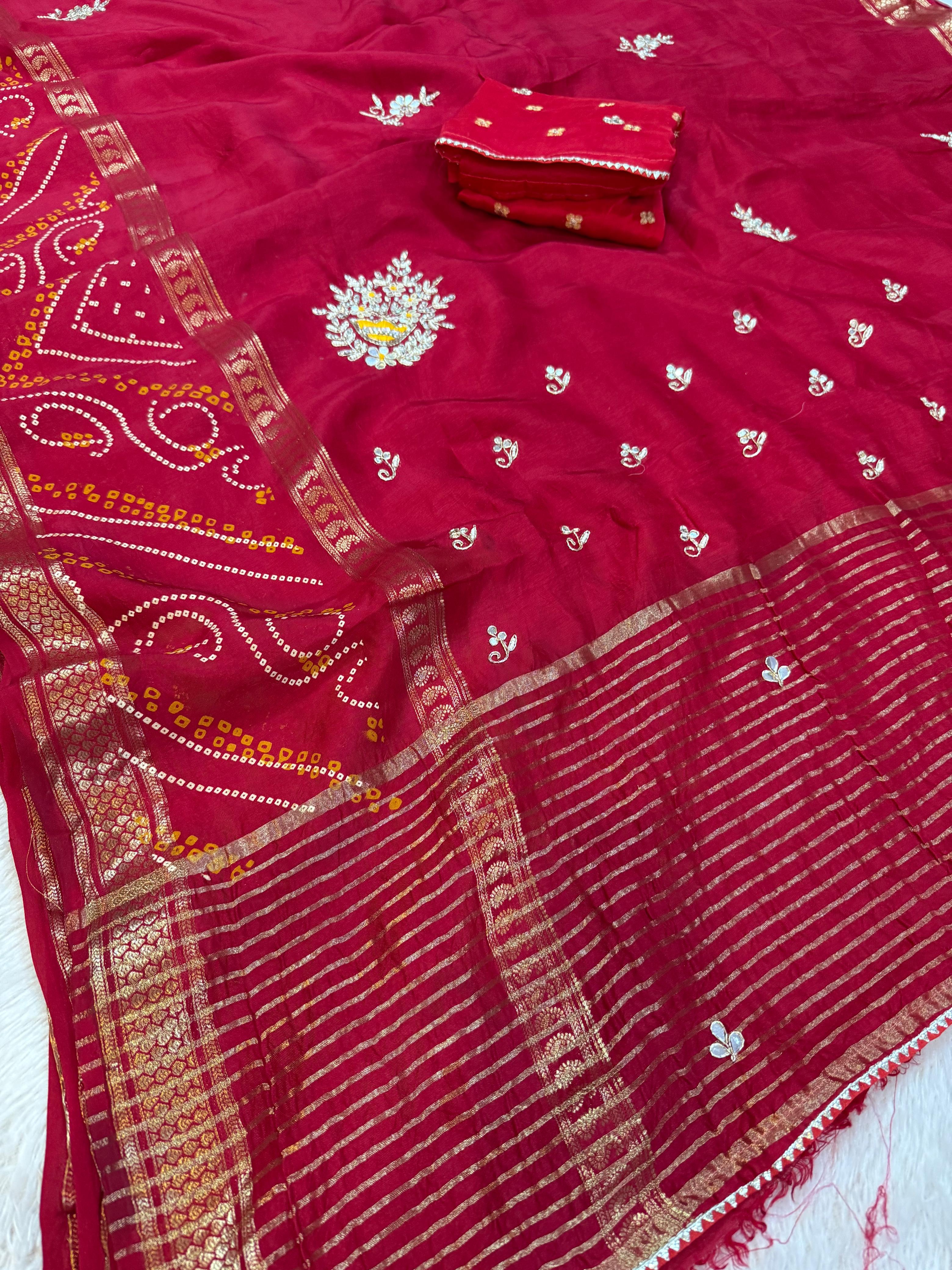 Traditional Dolla Silk Saree With Handwork