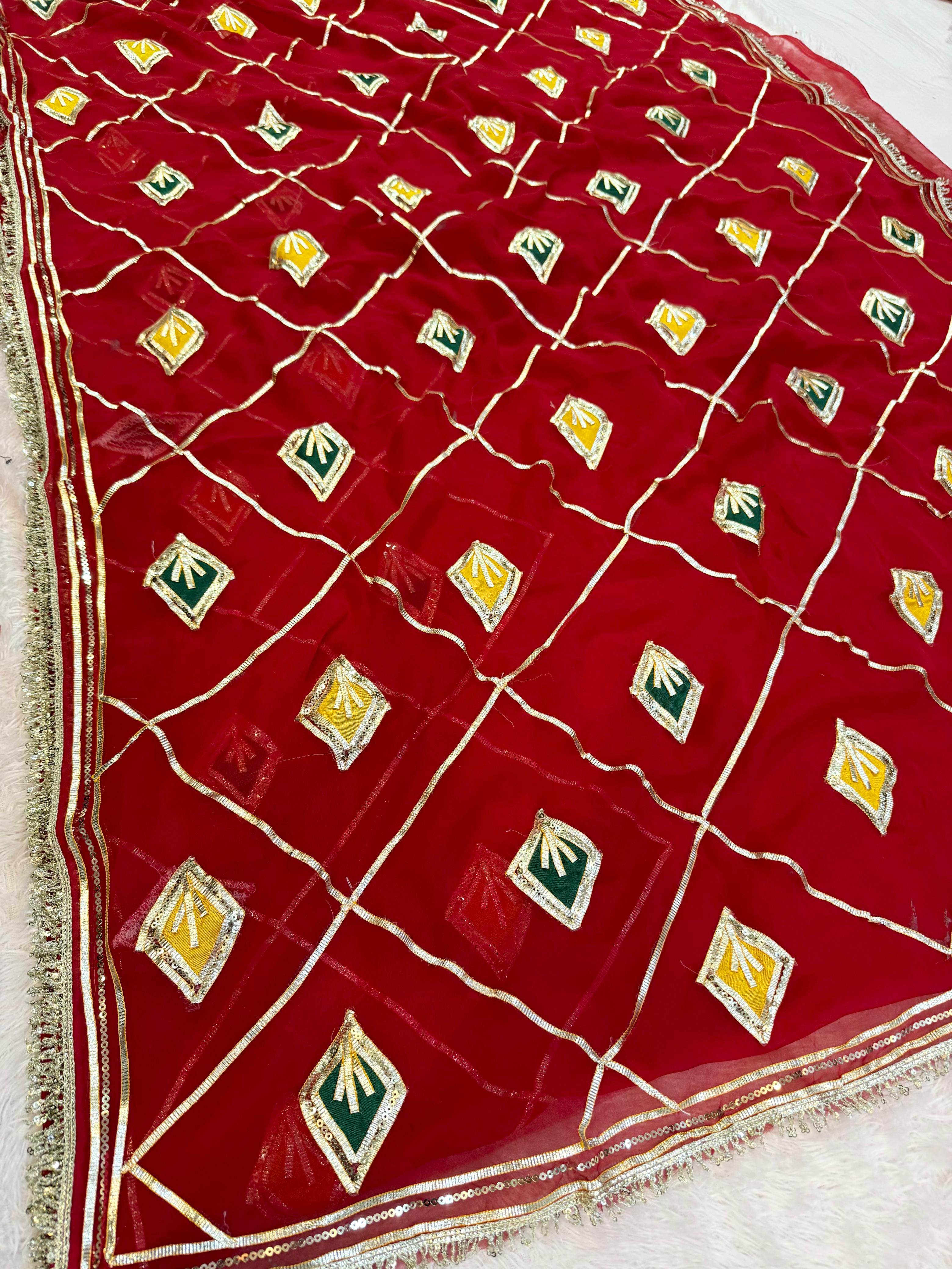 Beautiful Georgette Saree With Gottapatti Work