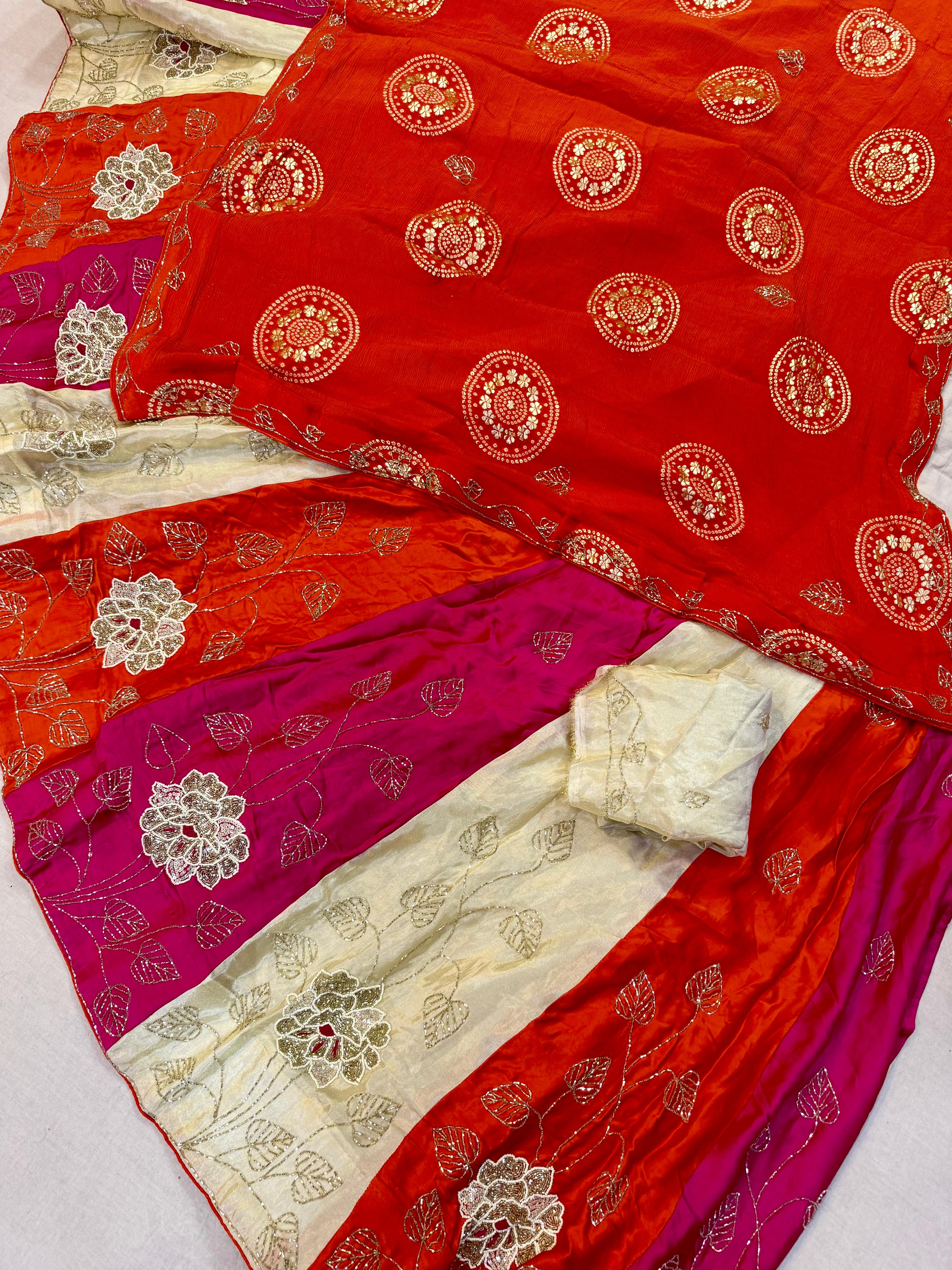 Beautiful  Pure cosmos lehenga With Handwork X Crepe Silk  Dupatta
