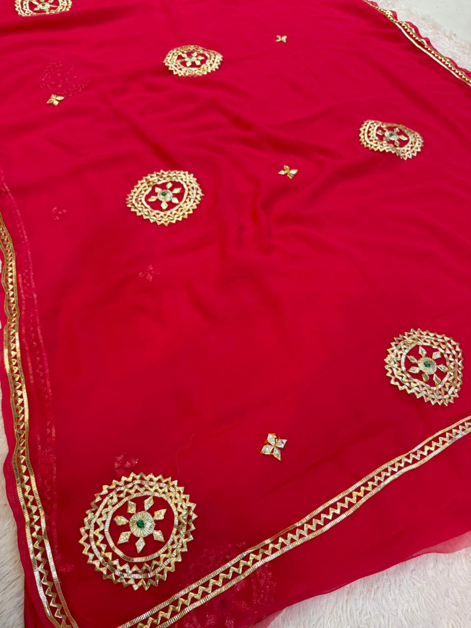 Trending Royal Georgette Saree With Gottapatti Work