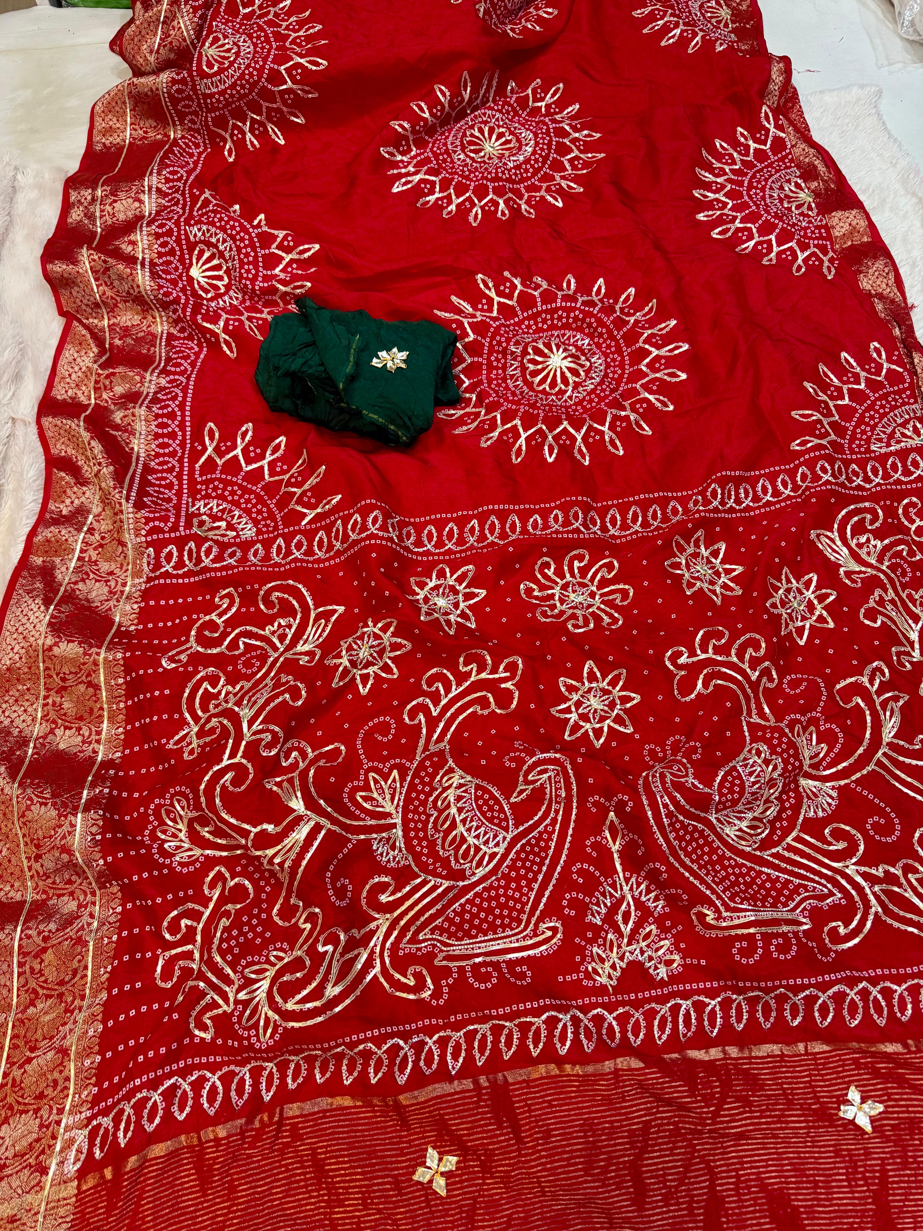 Traditional Dolla Silk Saree With Gottapatti Work