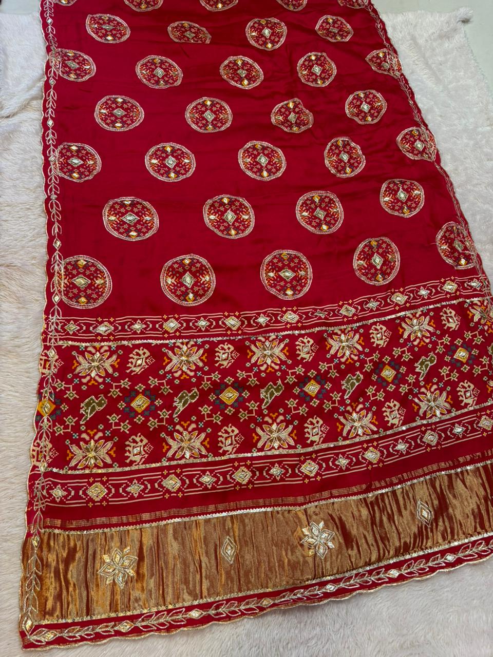 Traditional Pure Modal Silk Saree With Gottapatti Work