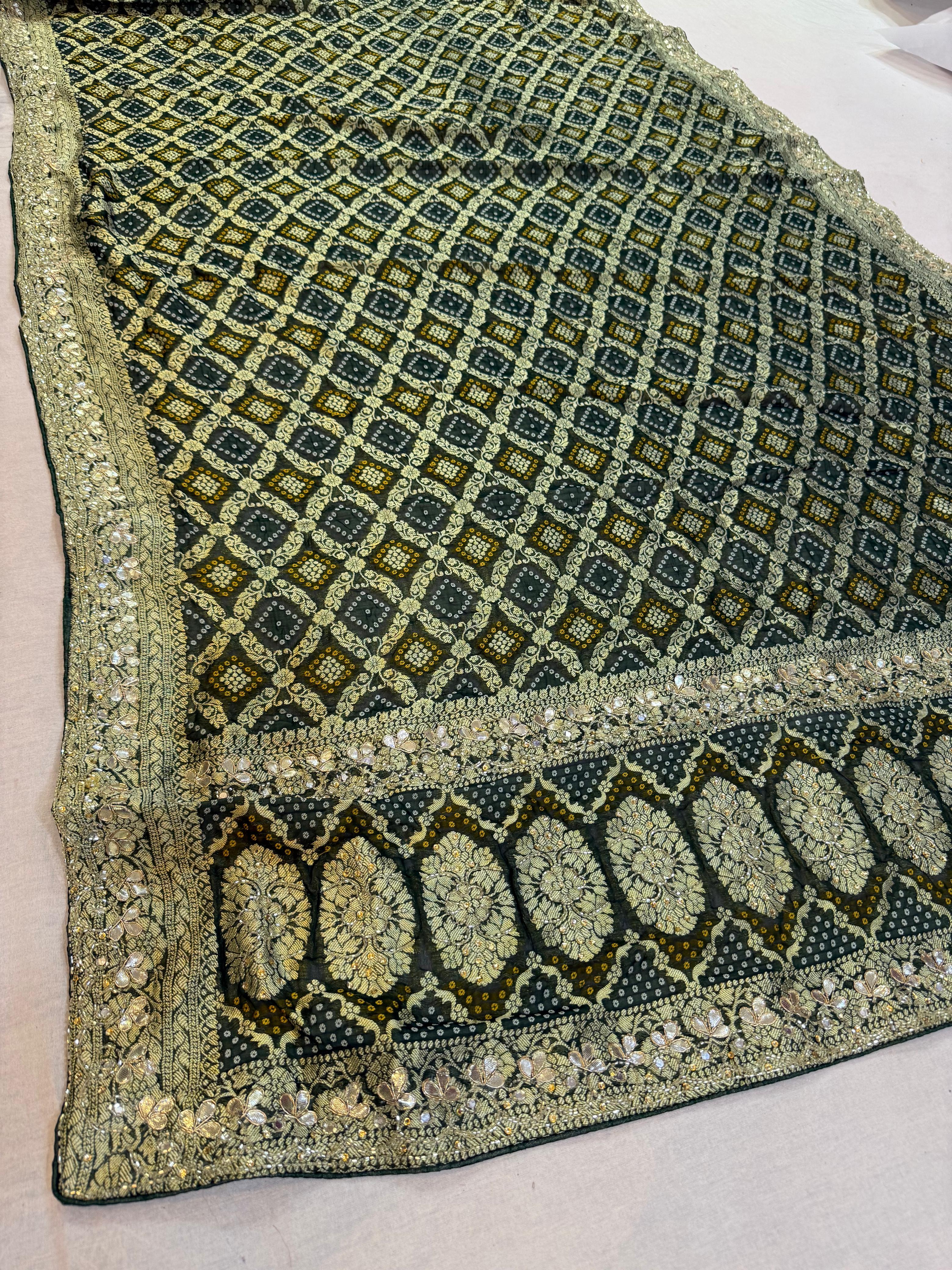 Designer Pure Georgatte Dupatta With Handwork