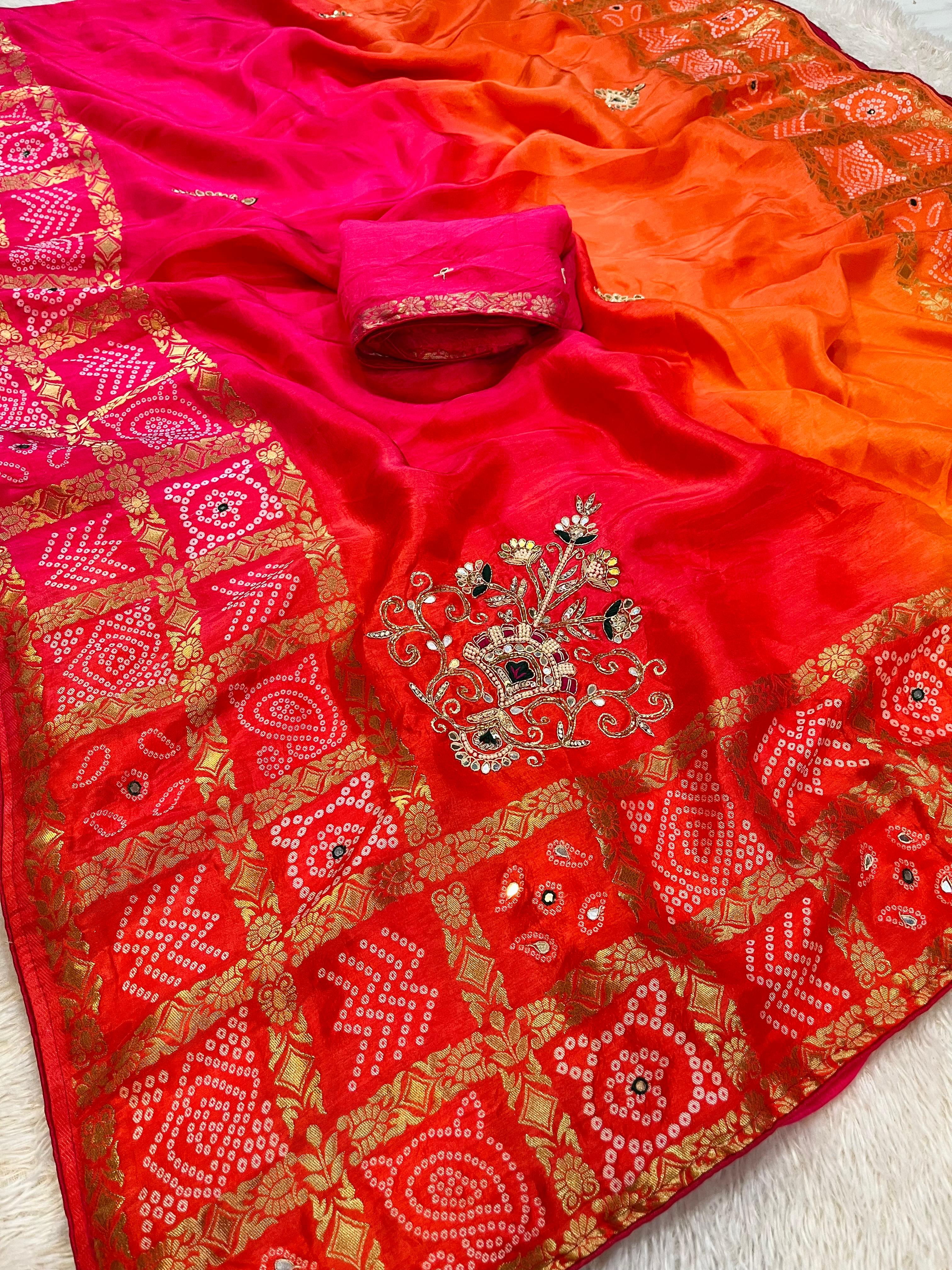 Traditional Dolla Silk Saree With Handwork