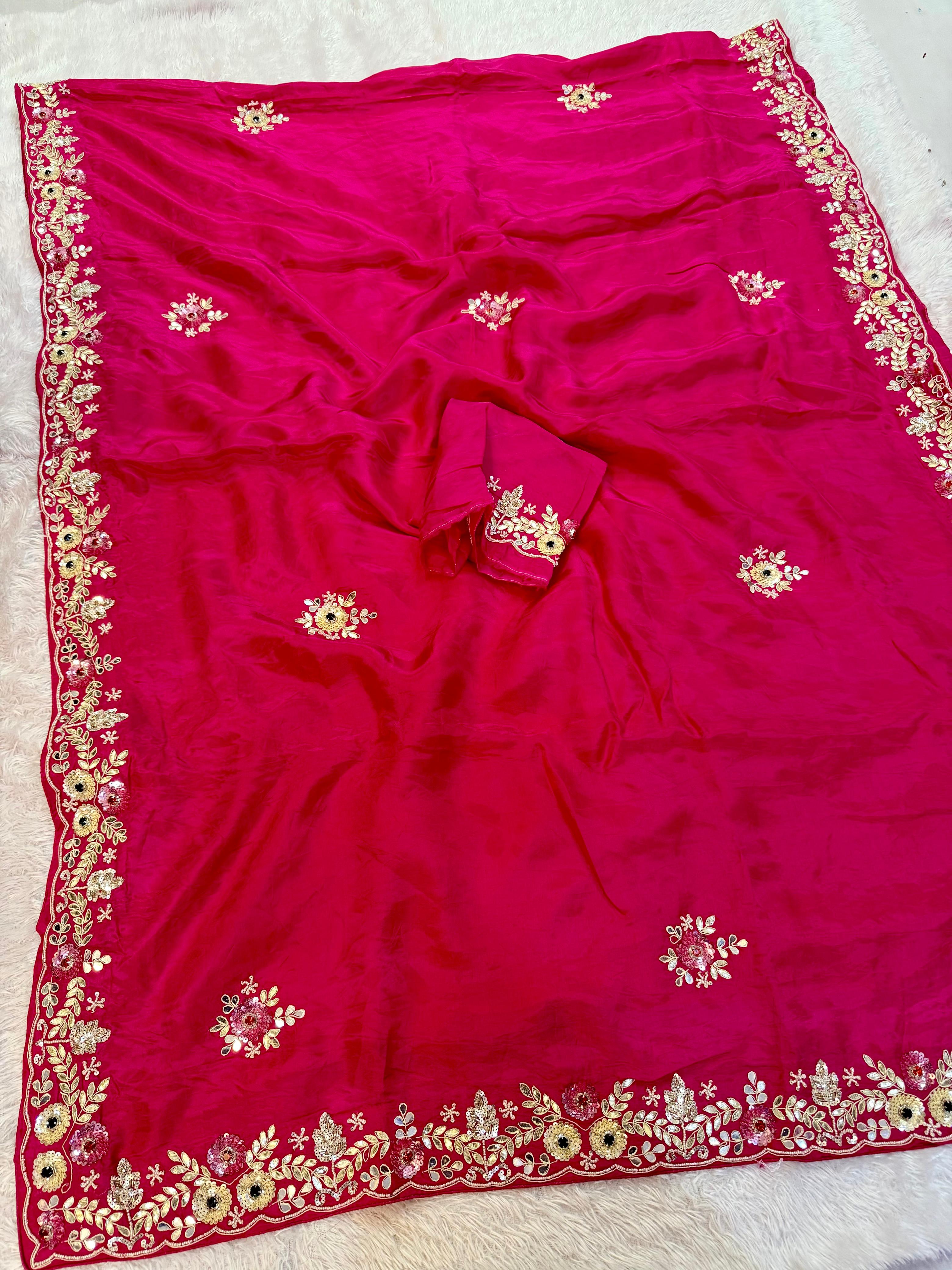 Premium H.O Silk Saree with Beautiful Handwork