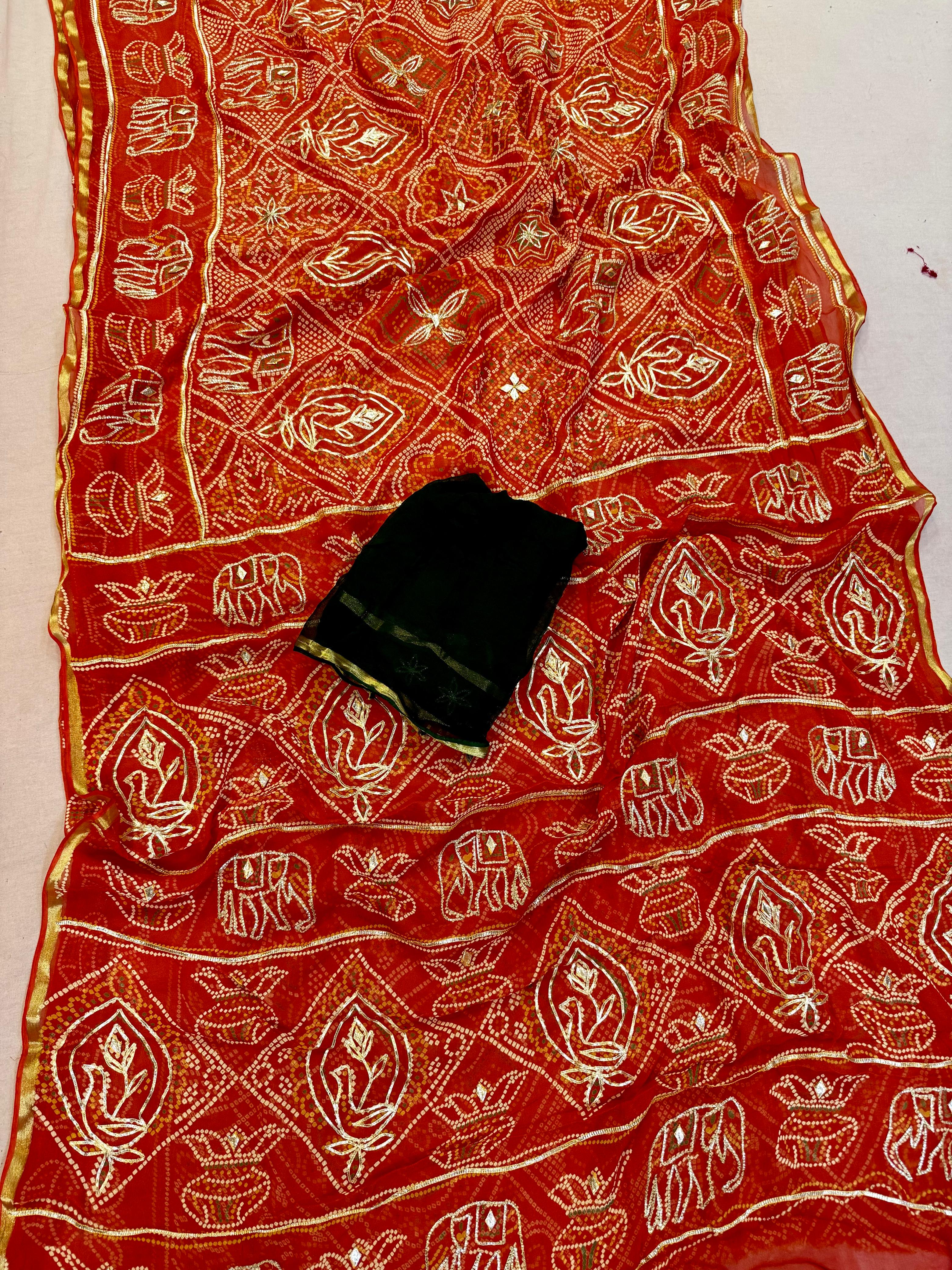 Latest Pure  Viscose Georgatte Saree With Gottapati Work