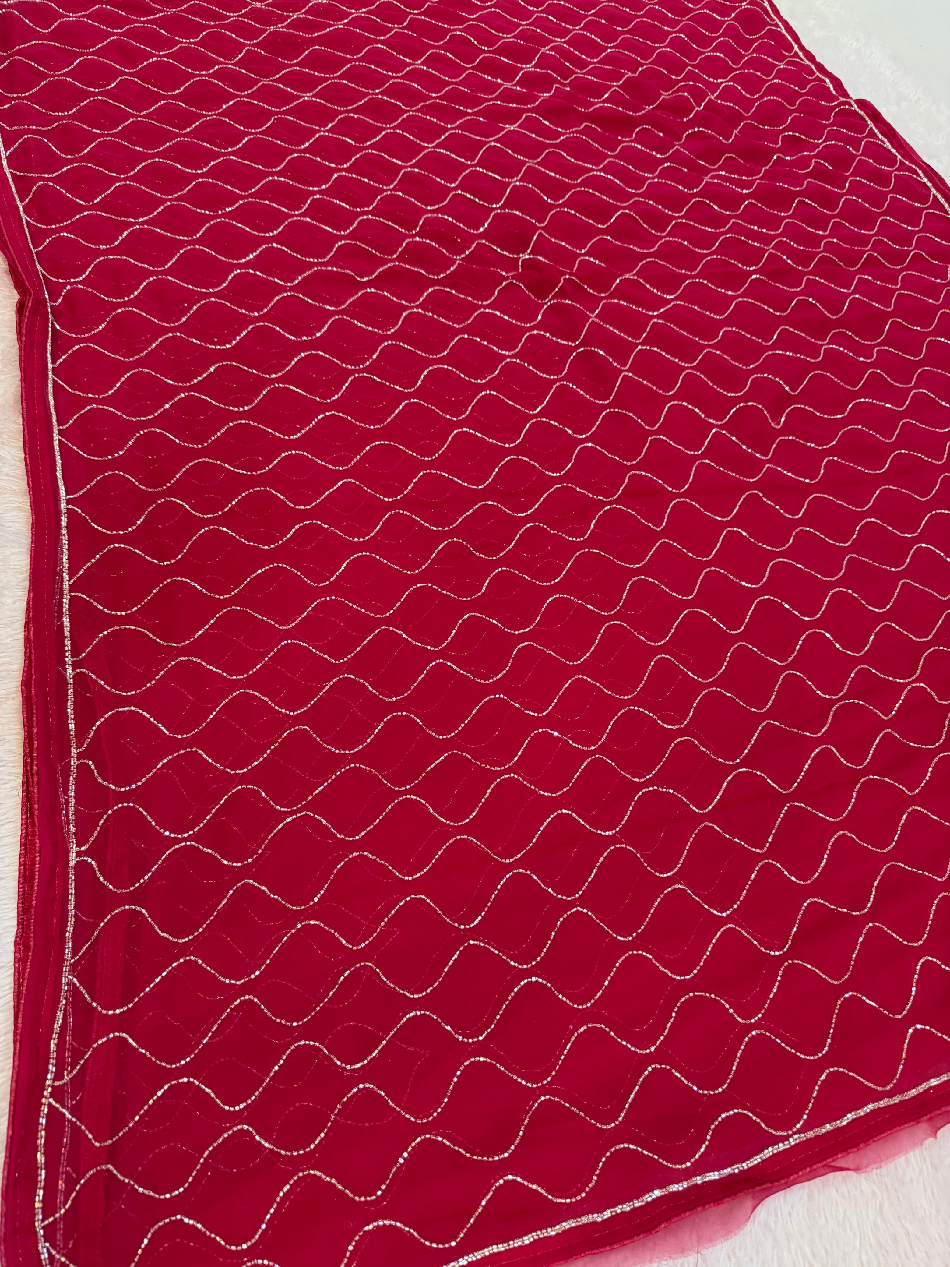 Designer Royal Georgette Saree With Handwork