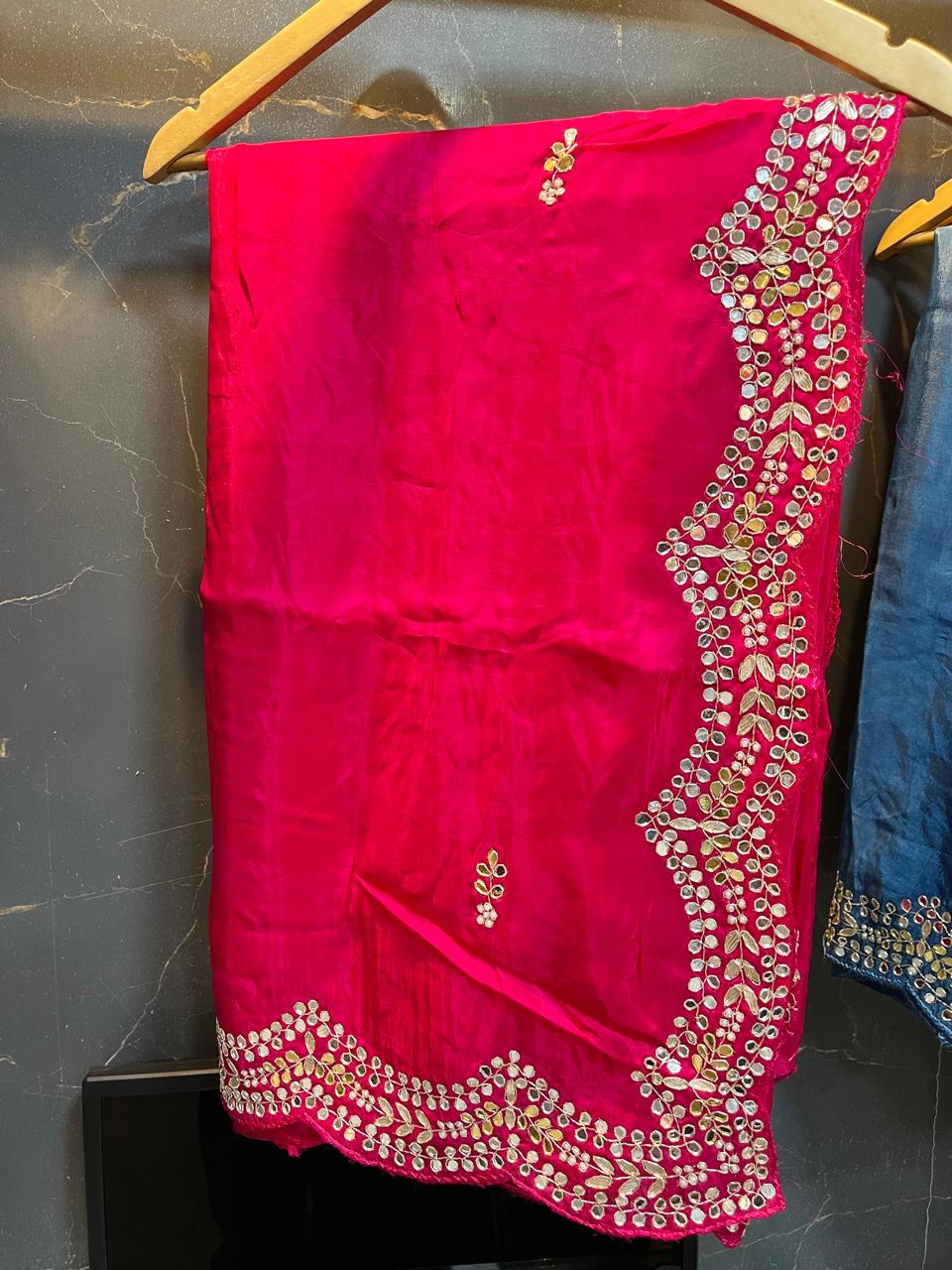 Designer H O Silk Saree With Premium Handwork