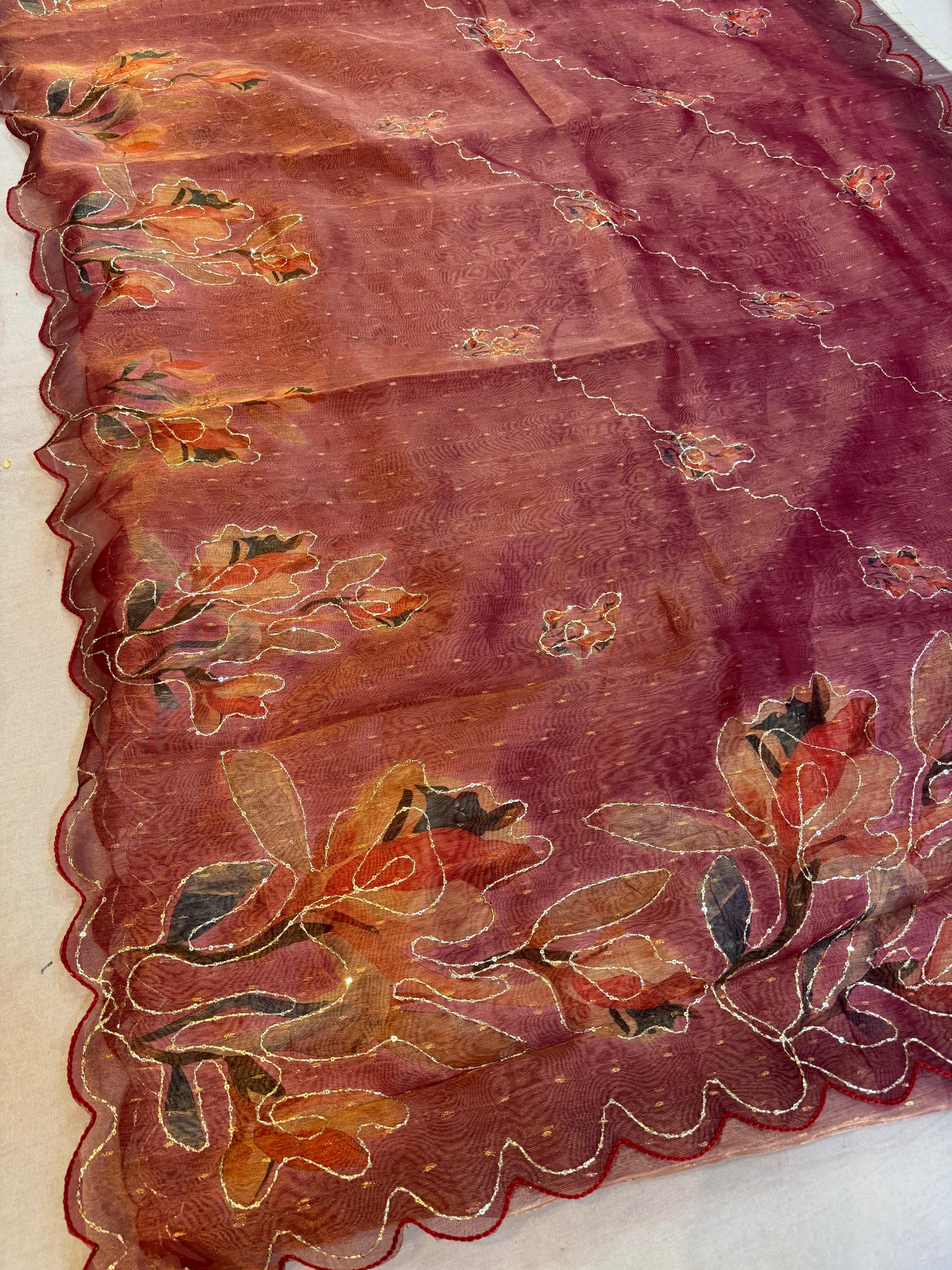 Beautiful Fancy Tissue Saree