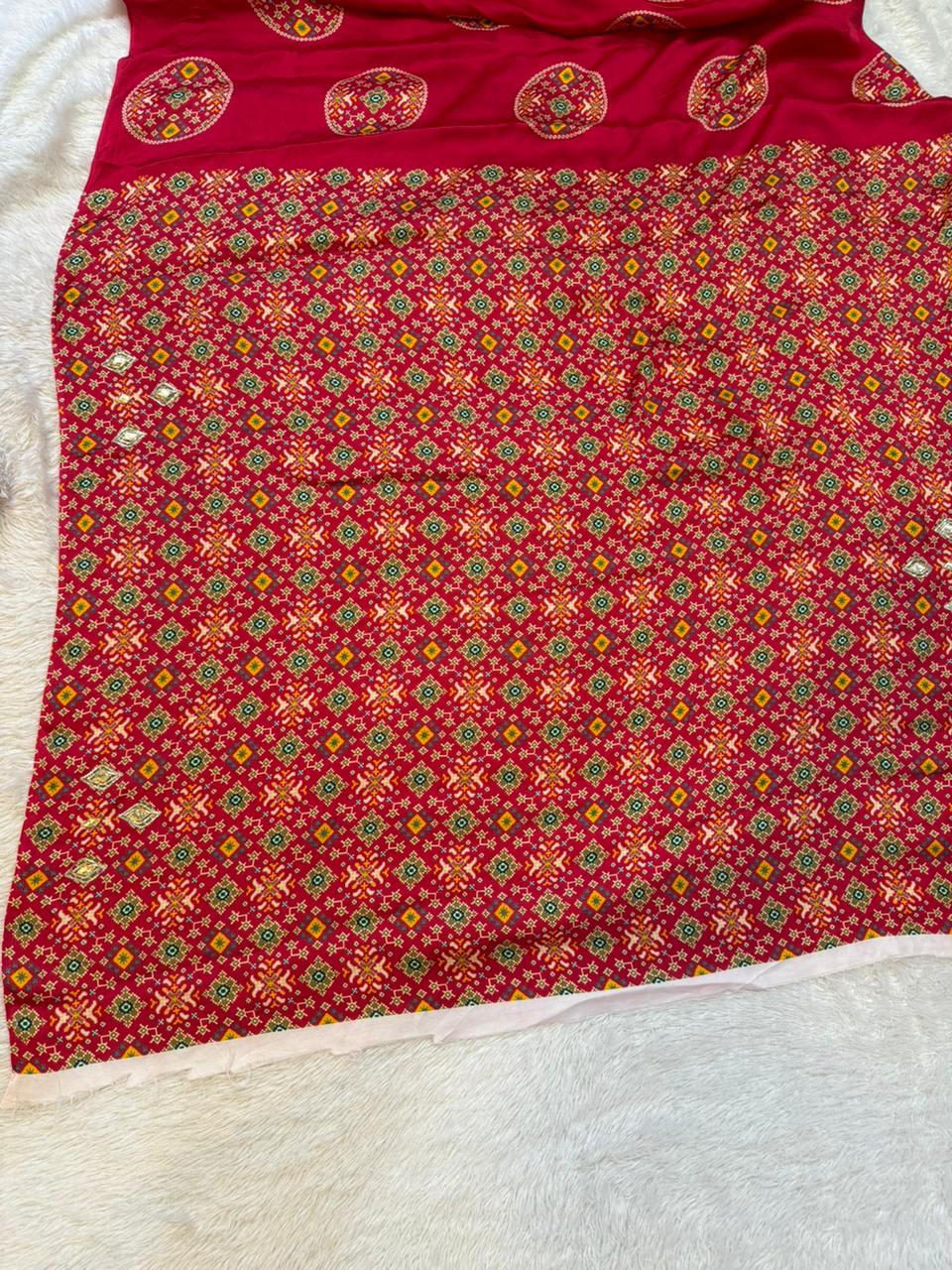 Traditional Pure Modal Silk Saree With Gottapatti Work