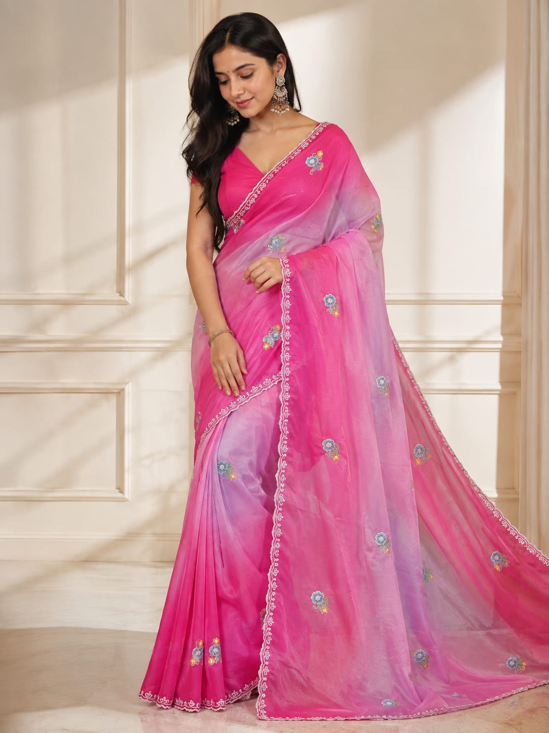 Beautiful Pure H.O Silk Saree With Handwork