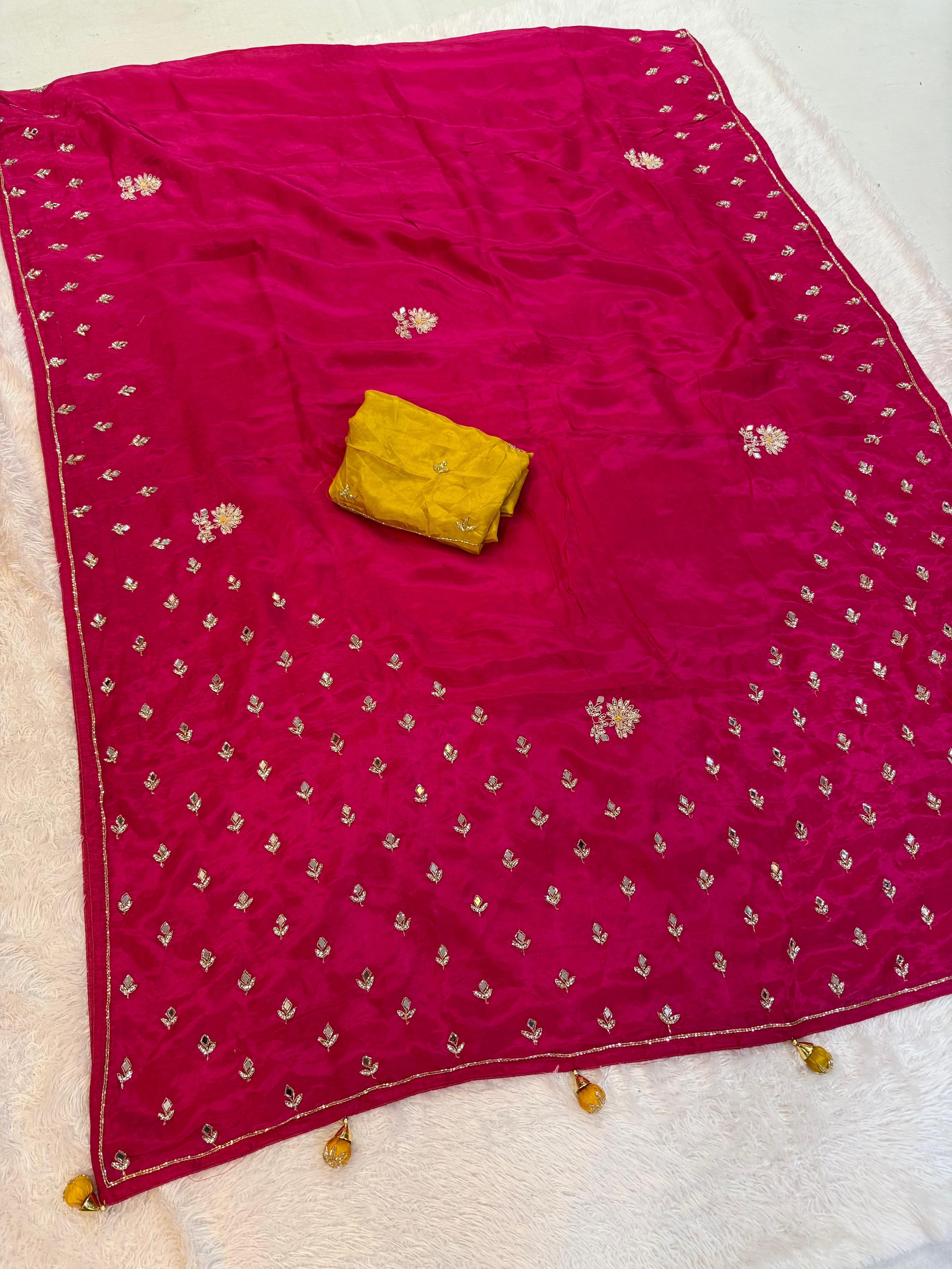 Premium Handwork Pure H O Silk Saree