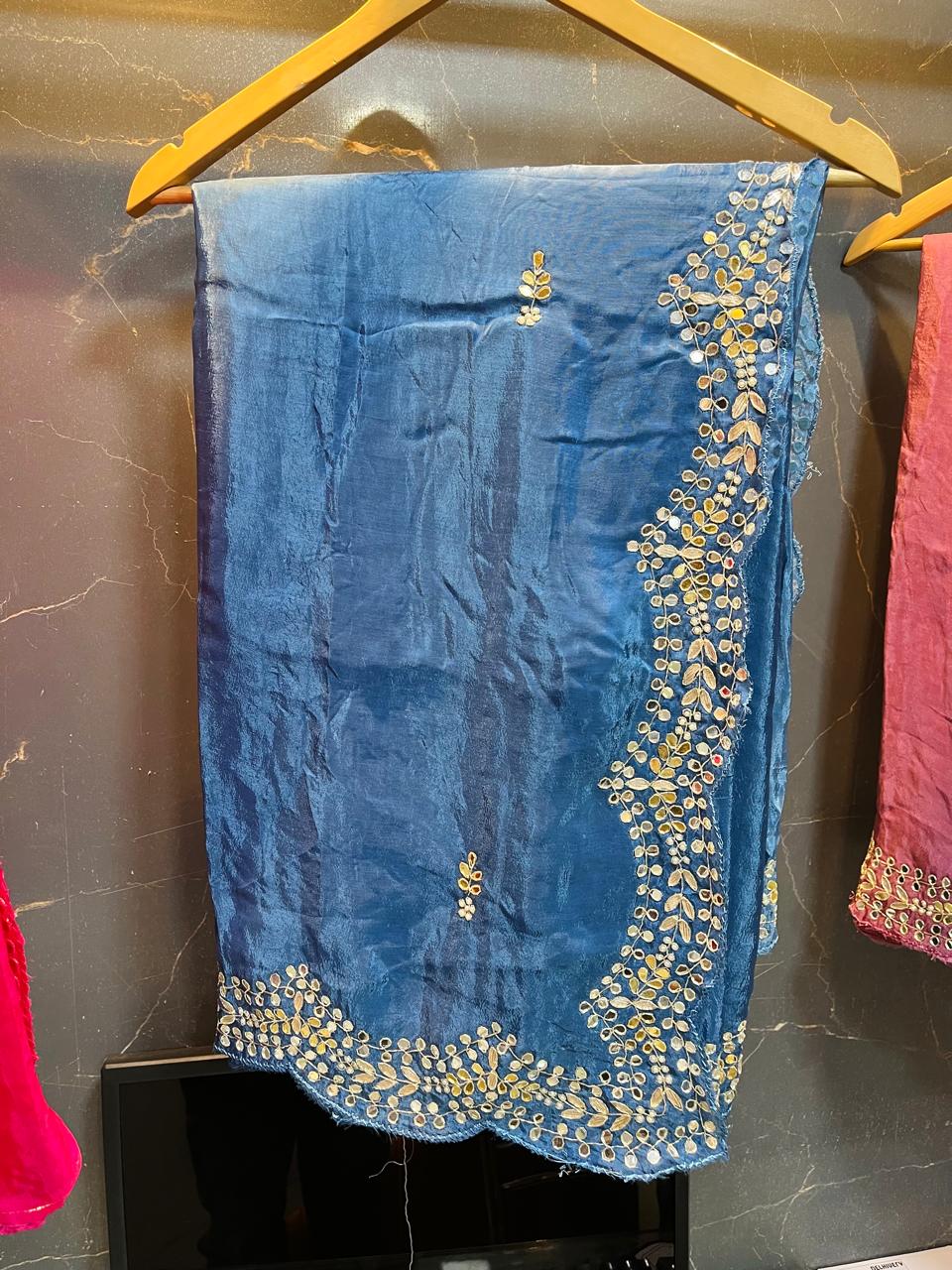 Designer H O Silk Saree With Premium Handwork