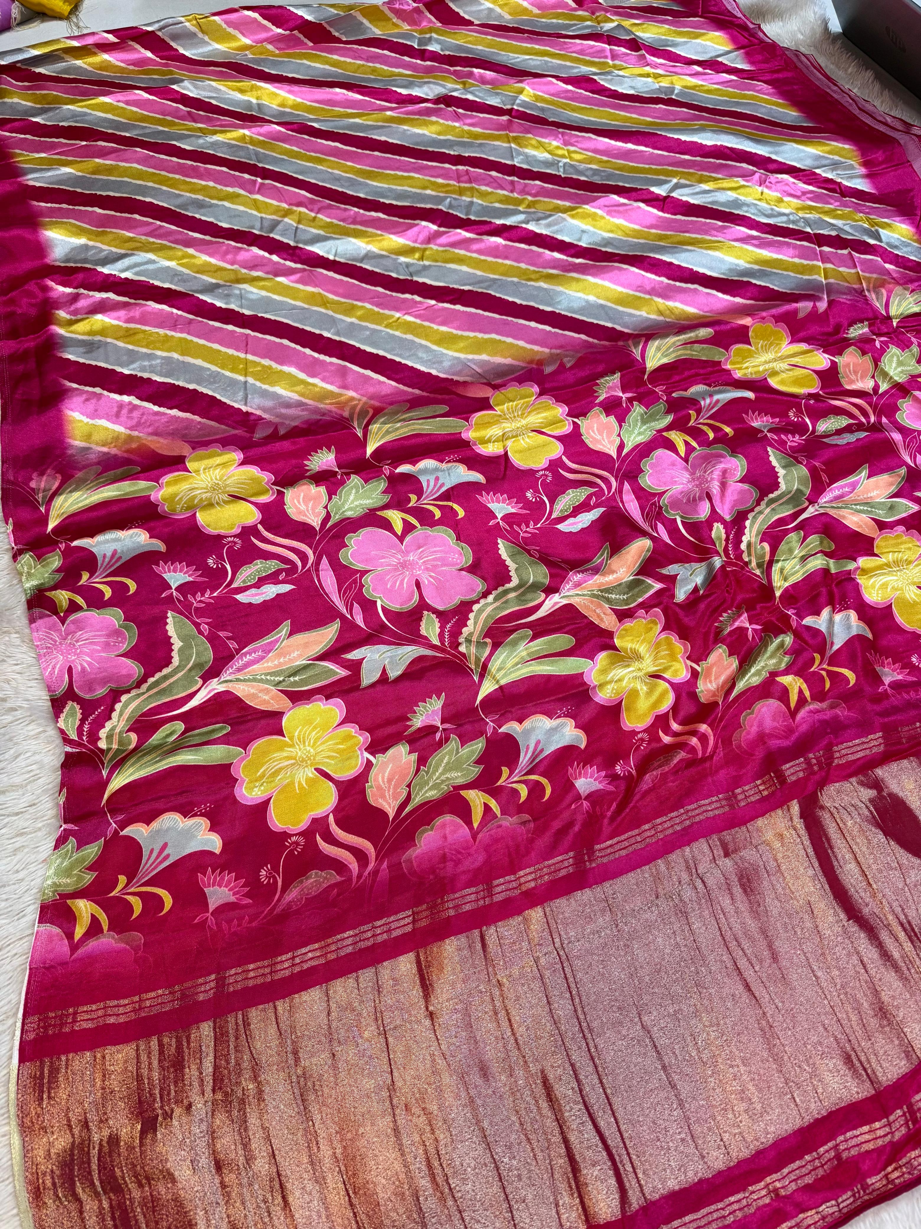 Summer Special  Modal Silk Lahriya Saree