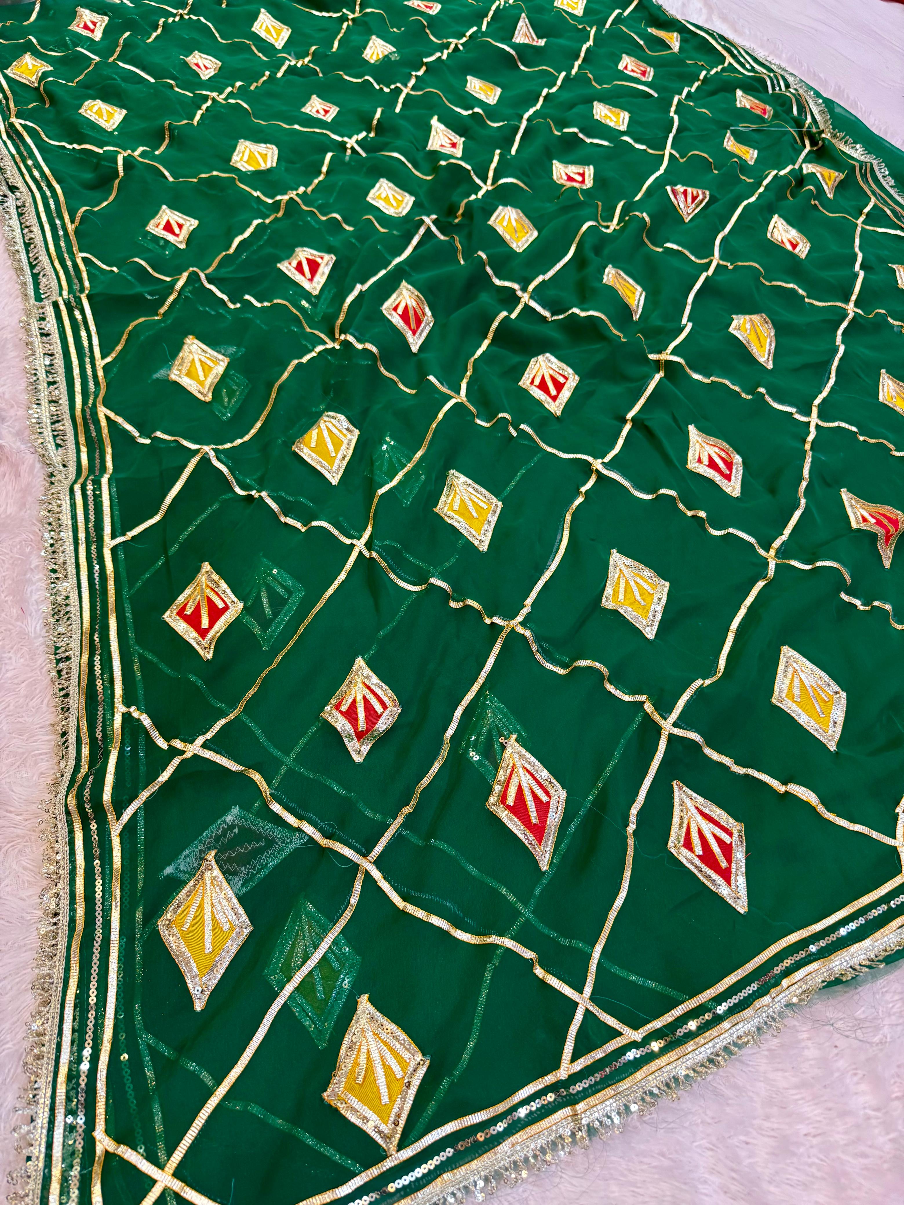 Beautiful Georgette Saree With Gottapatti Work