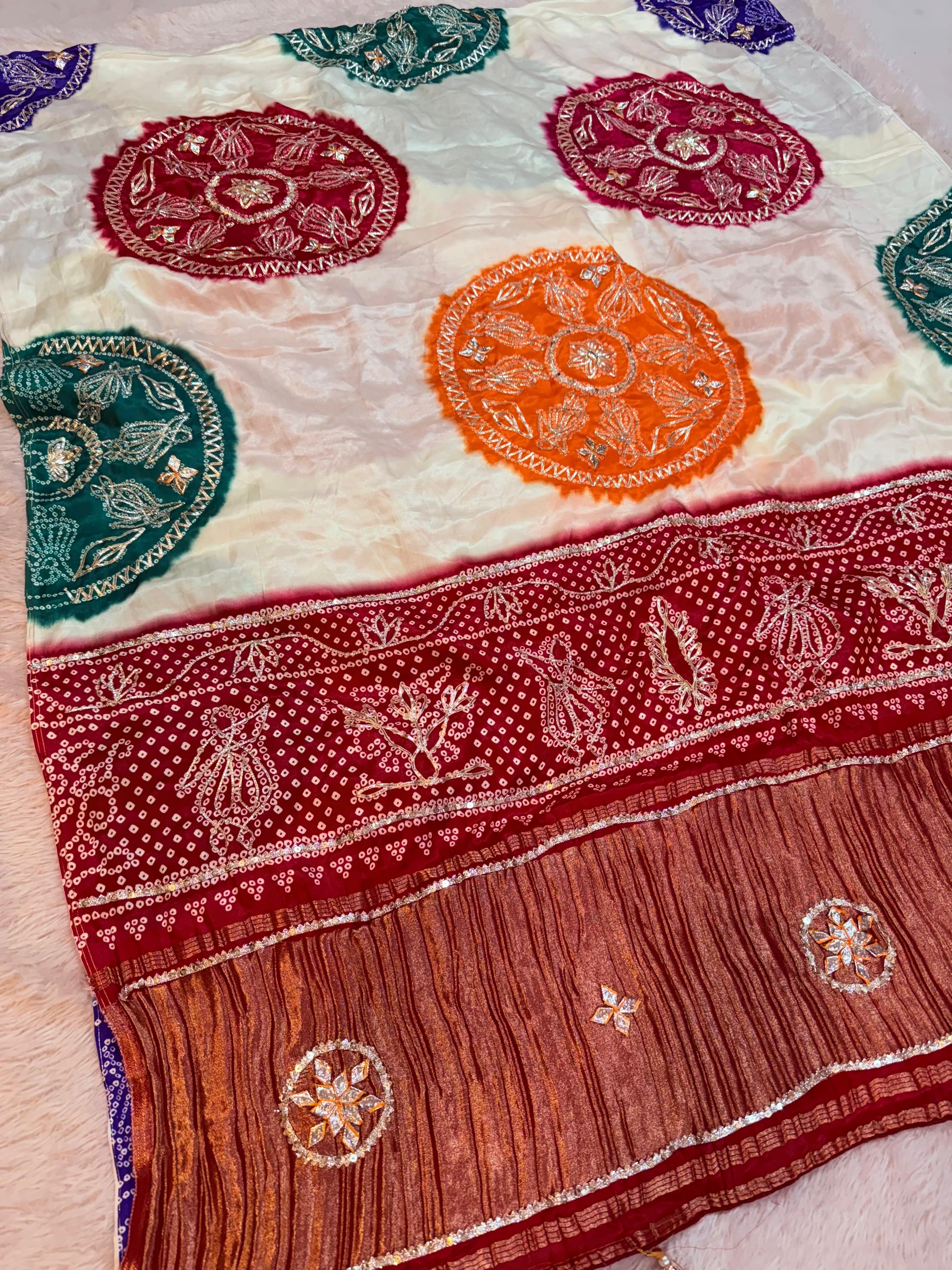 Designer Modal Silk Saree With Gotta patti Work