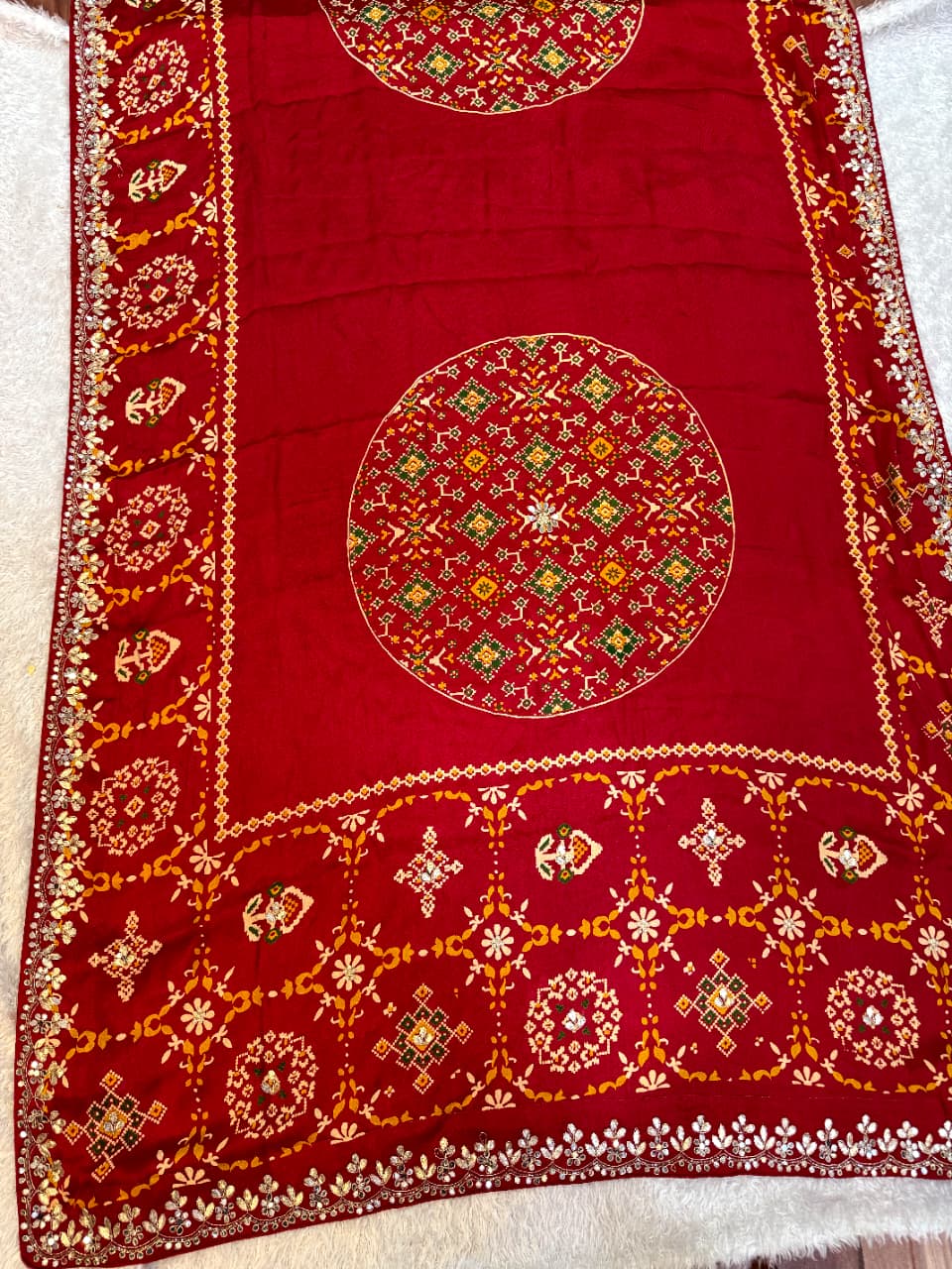 Trending Modal Silk Saree With Patola & Handwork
