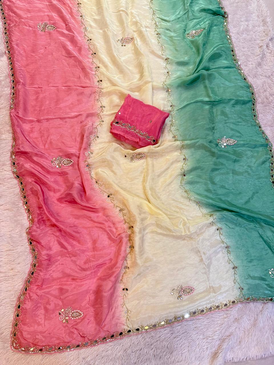 Premium Handwork Pure H O Silk Saree