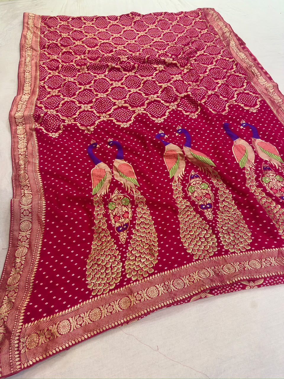 Beautiful Pure Viscose Georgatte Saree With Weaving