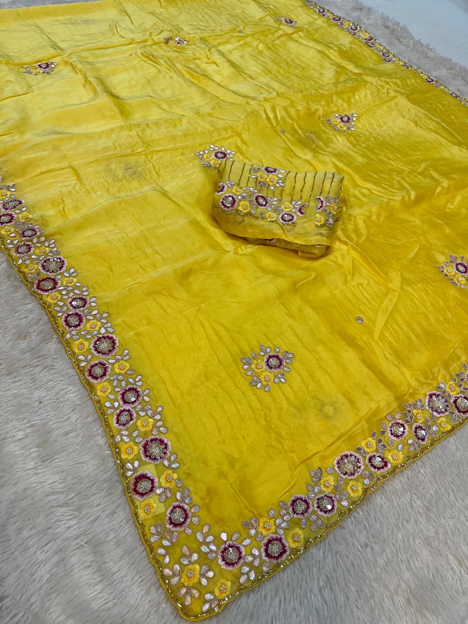 Luxury H O Silk Saree With Premium Handwork