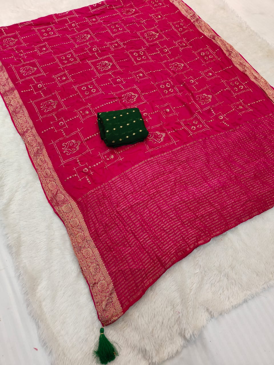 Pure Chinon Saree With Sequence Work