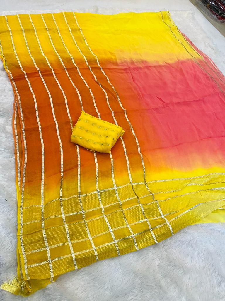 Pure Organza Tye Die Saree