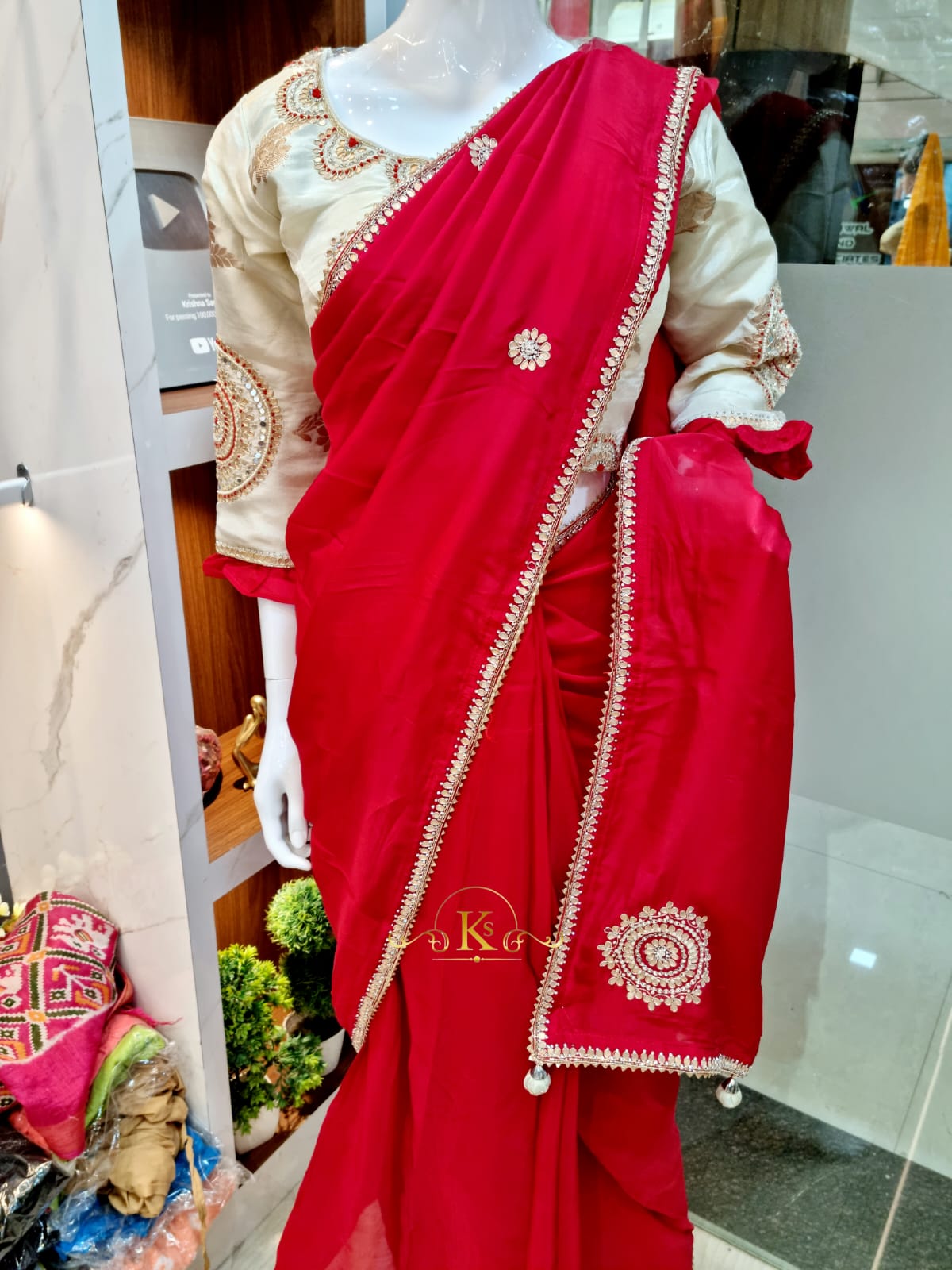 Pure Organza Silk Saree With Ready Made Blouse