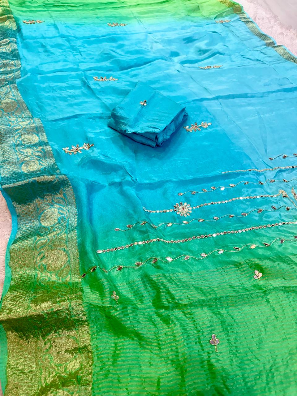 Designer Pure  H O Silk Saree With Handwork