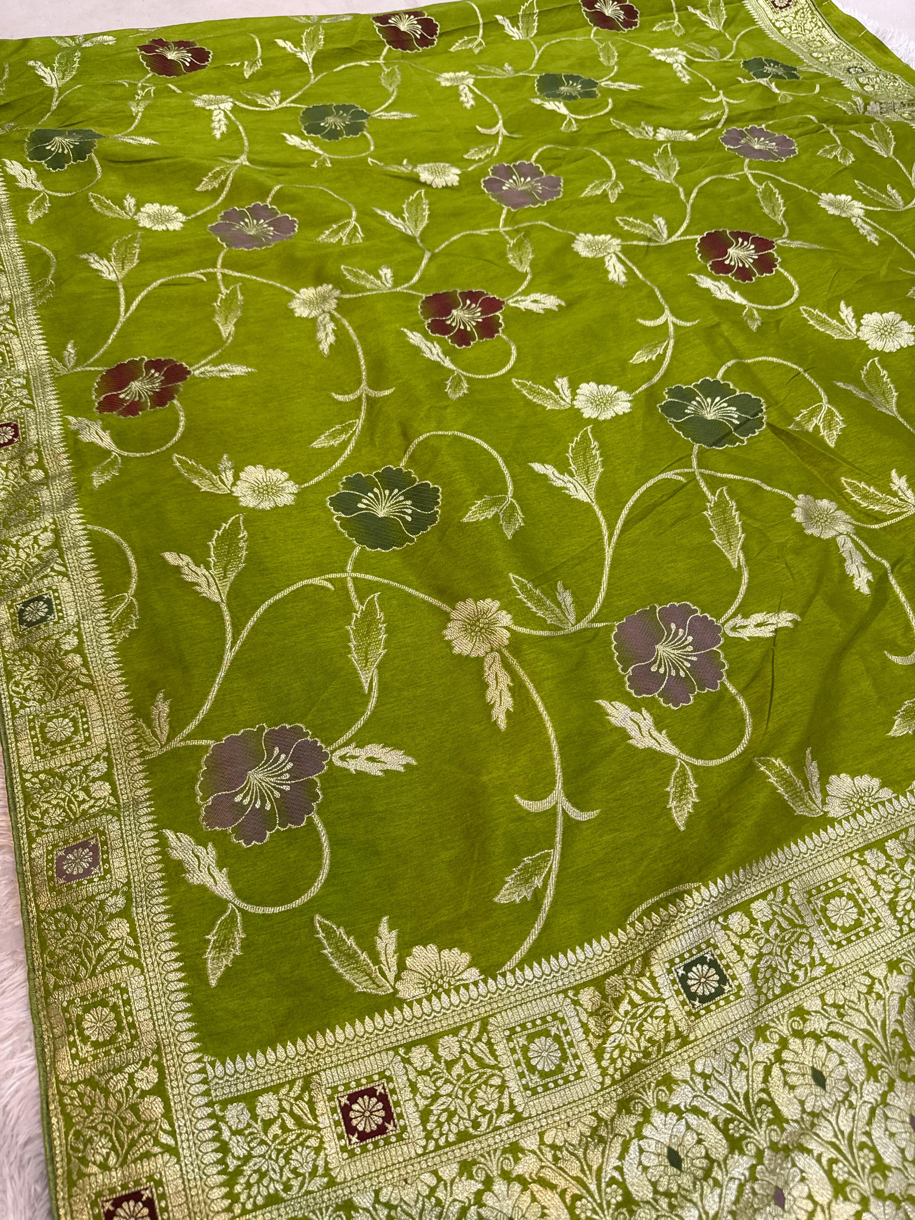 Designer Nylon Dolla Silk Saree With Upada Jarri
