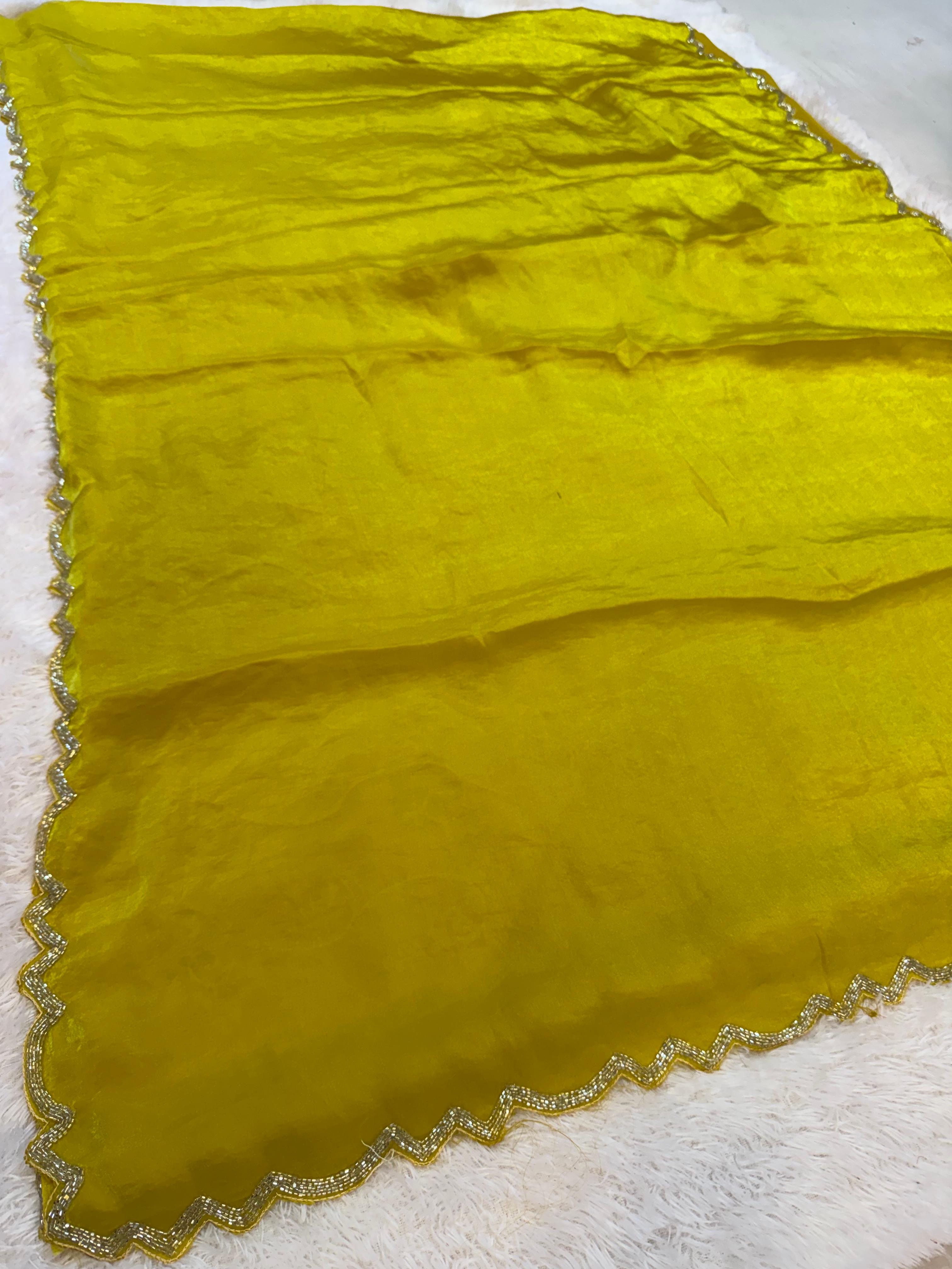 Beautiful Fendi Silk Saree With Handwork