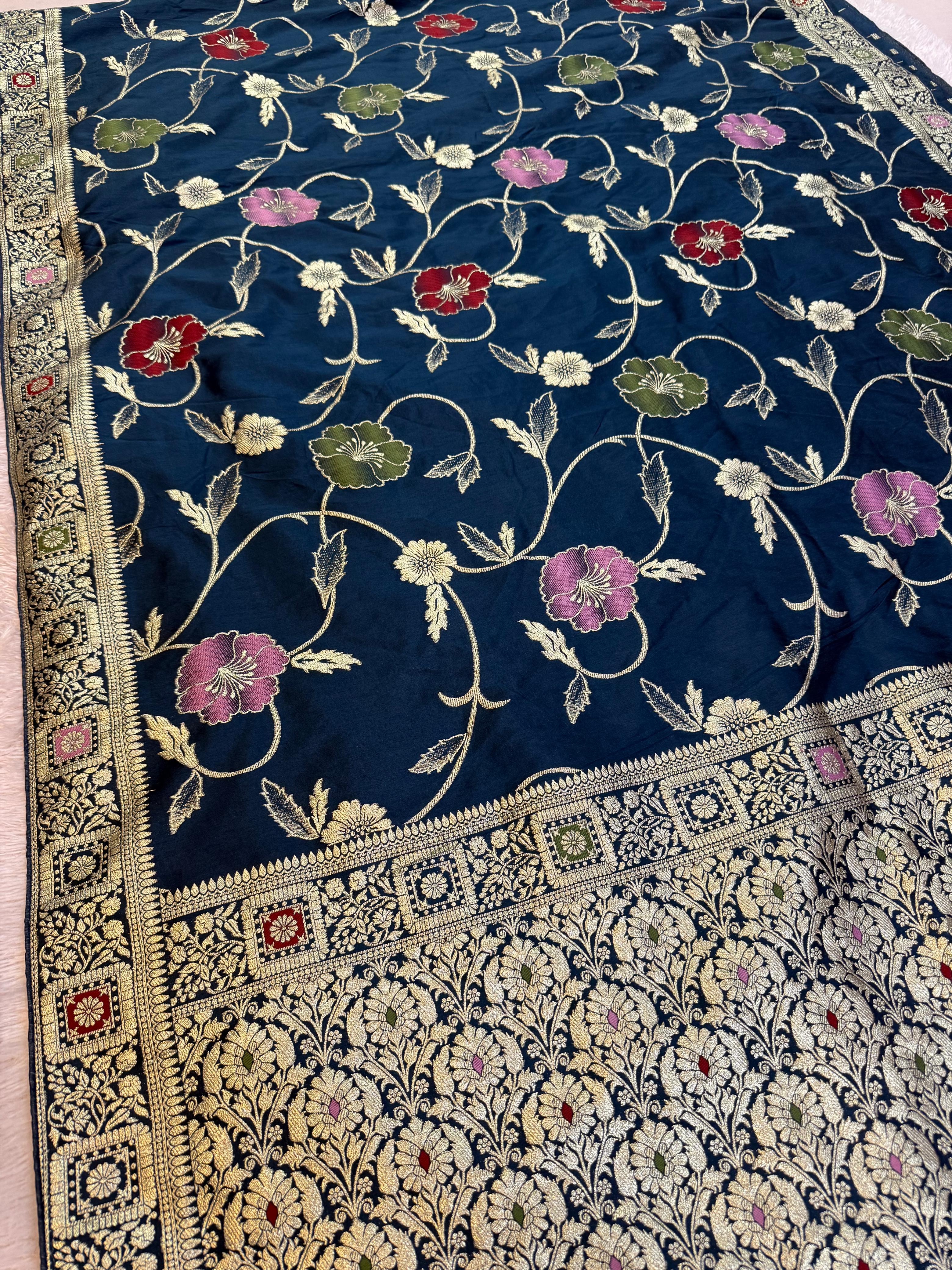 Designer Nylon Dolla Silk Saree With Upada Jarri