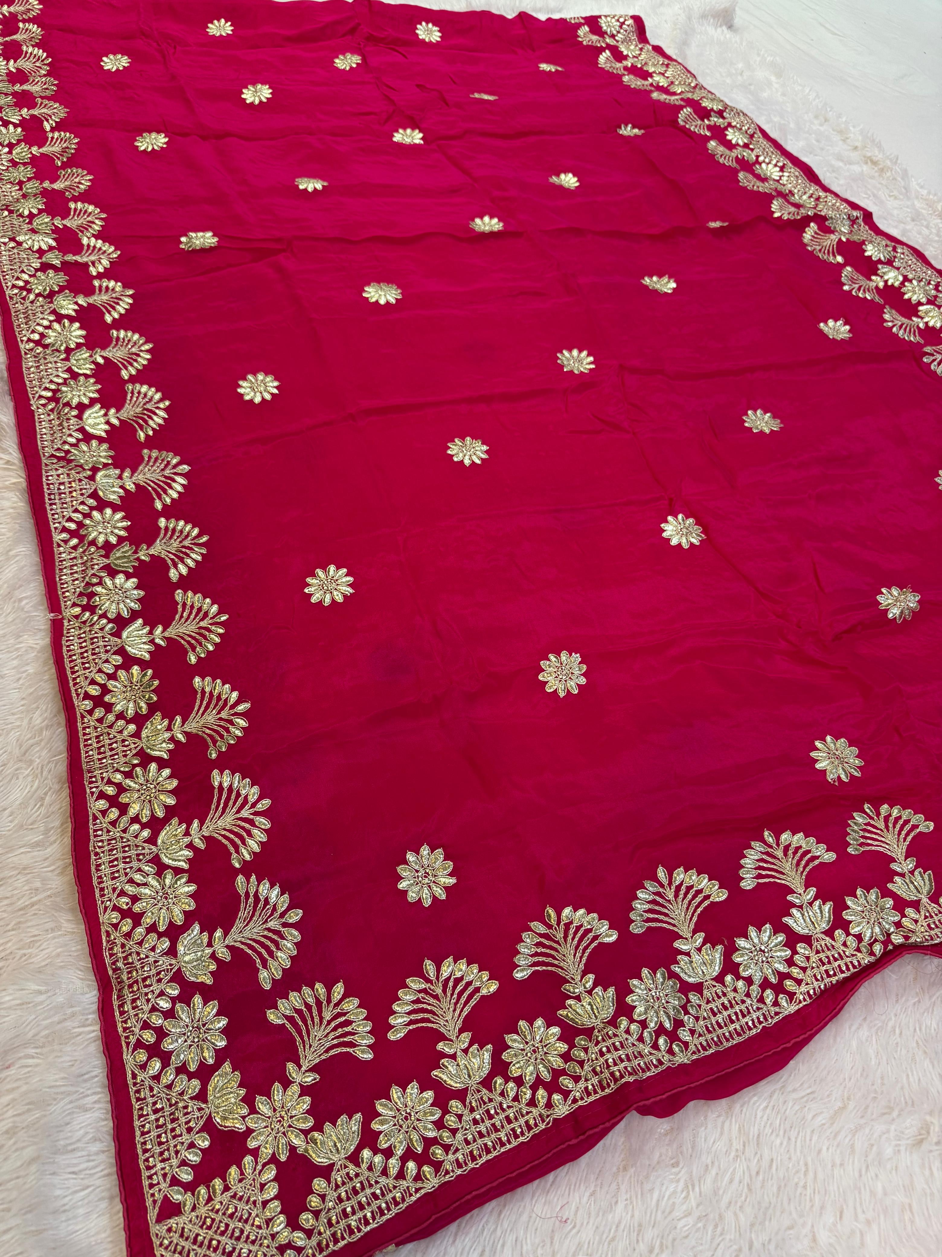Designer Pure H O Silk Saree With Zari Work
