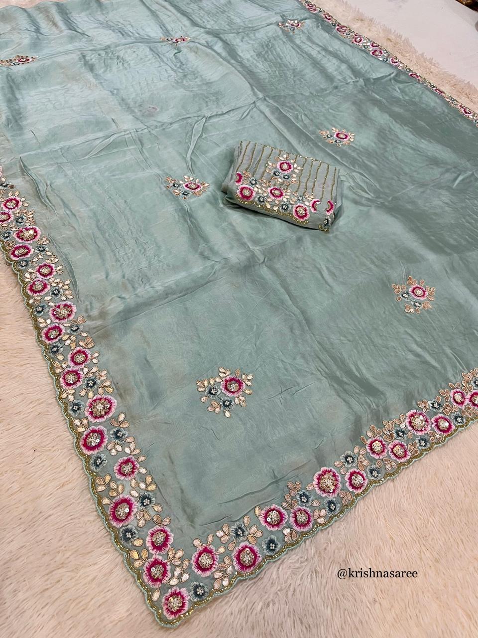 Luxury H O Silk Saree With Premium Handwork