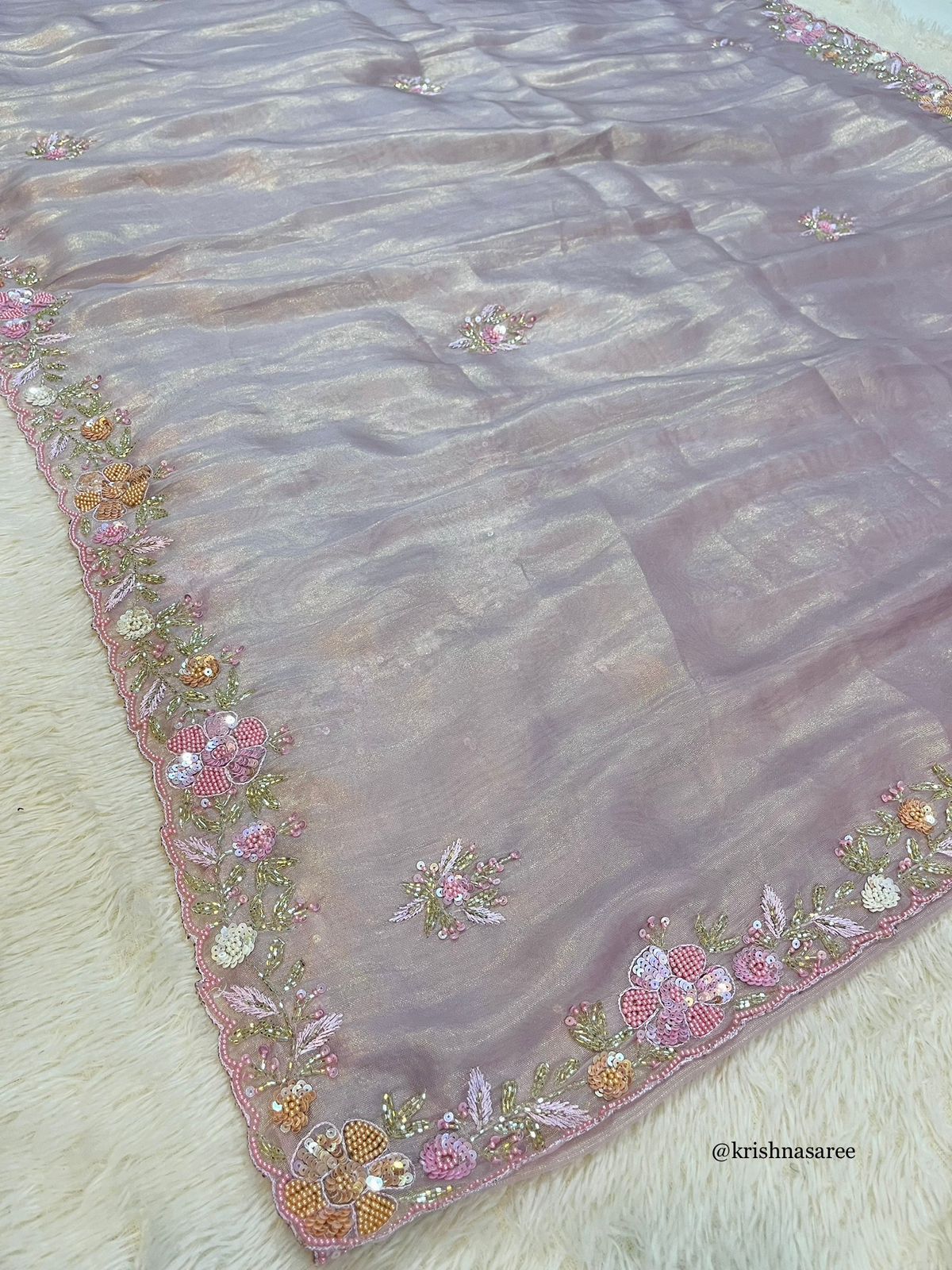 Luxury Tissue Saree With Premium Handwork