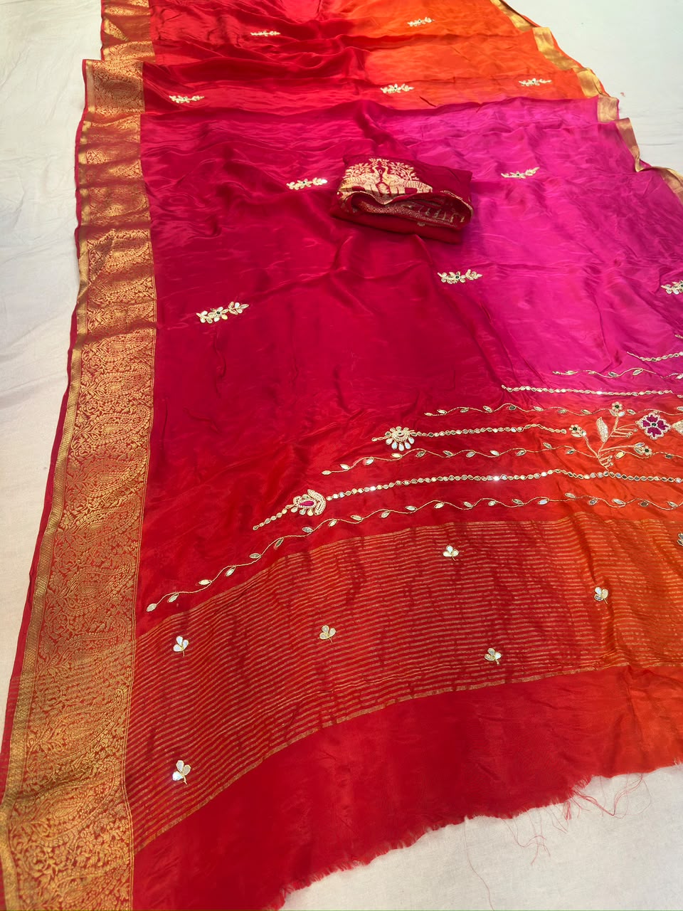 Designer Pure  H O Silk Saree With Handwork