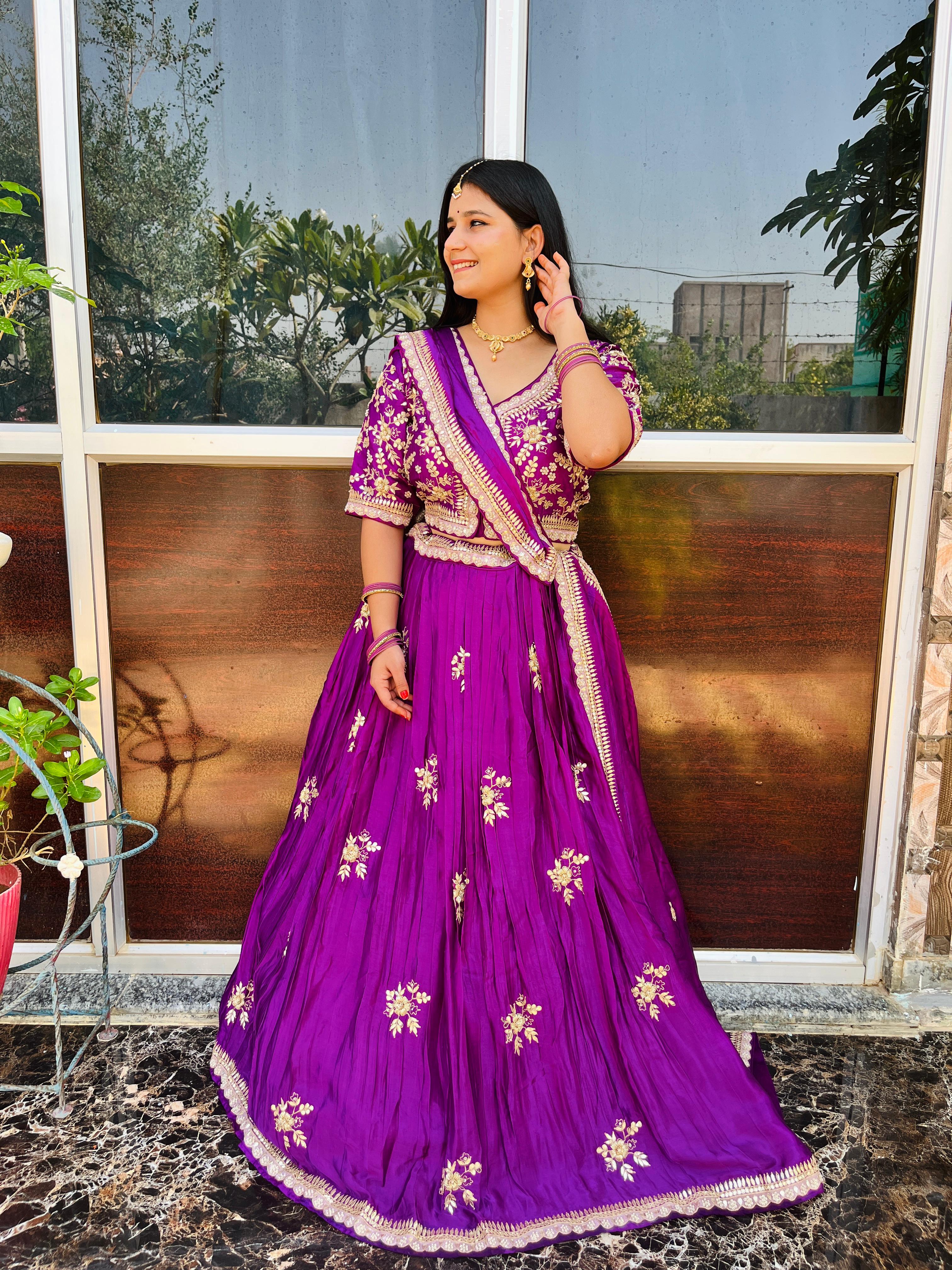 Luxury Pure Modal Gajji Silk Lehanga With Designer Blouse