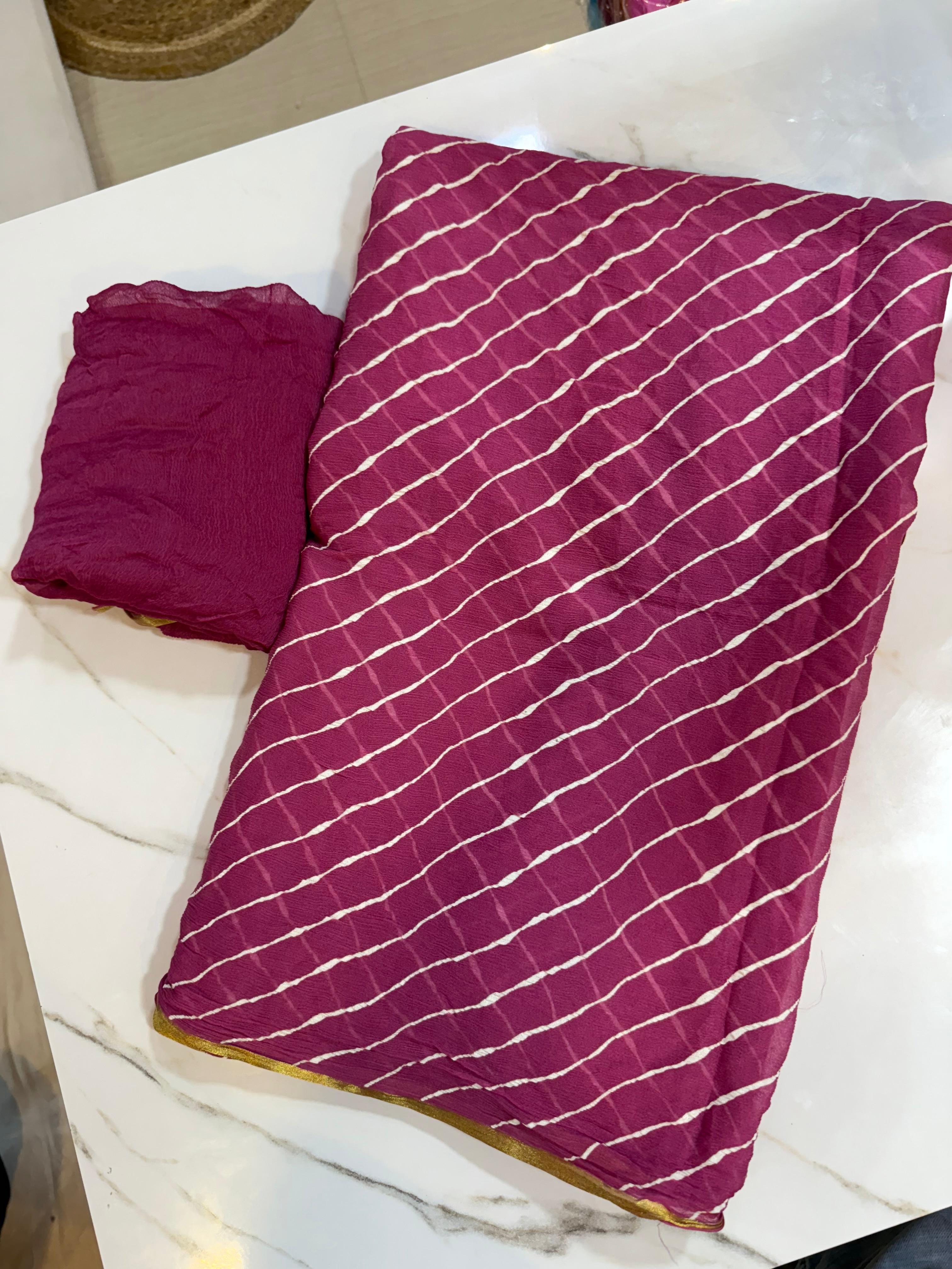 Summer Special Pure Chiffon Lahriya Sareee