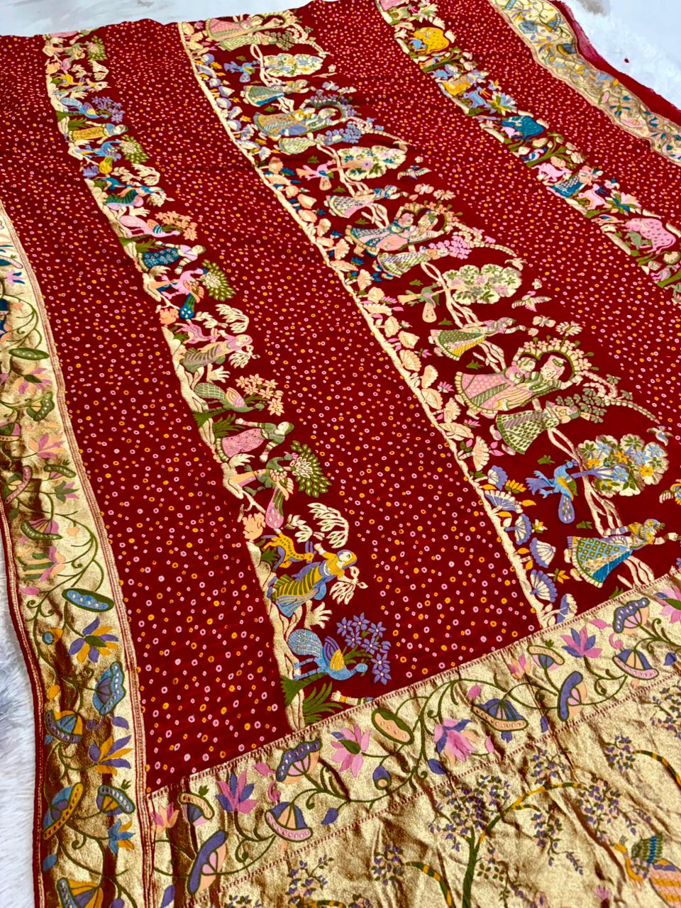 Traditional Pure Georgatte Saree
